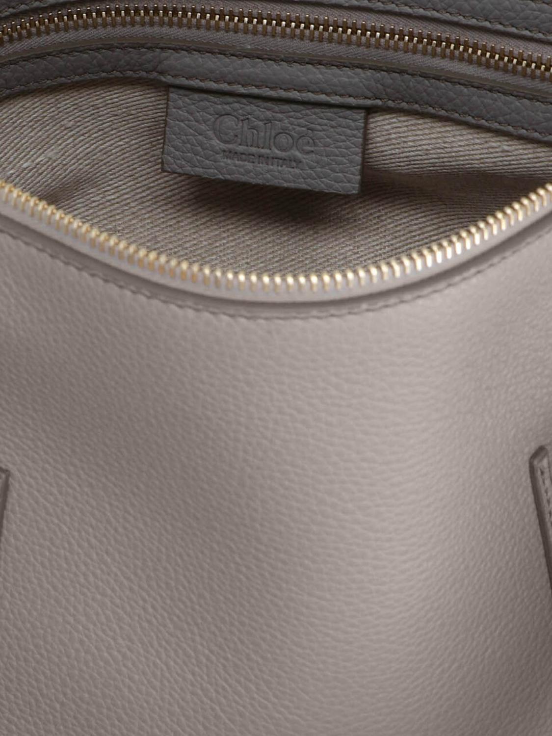CHLOÉ BORSA A MANO: Borsa Marcie Chloè in pelle a grana , Grigio - Img 4