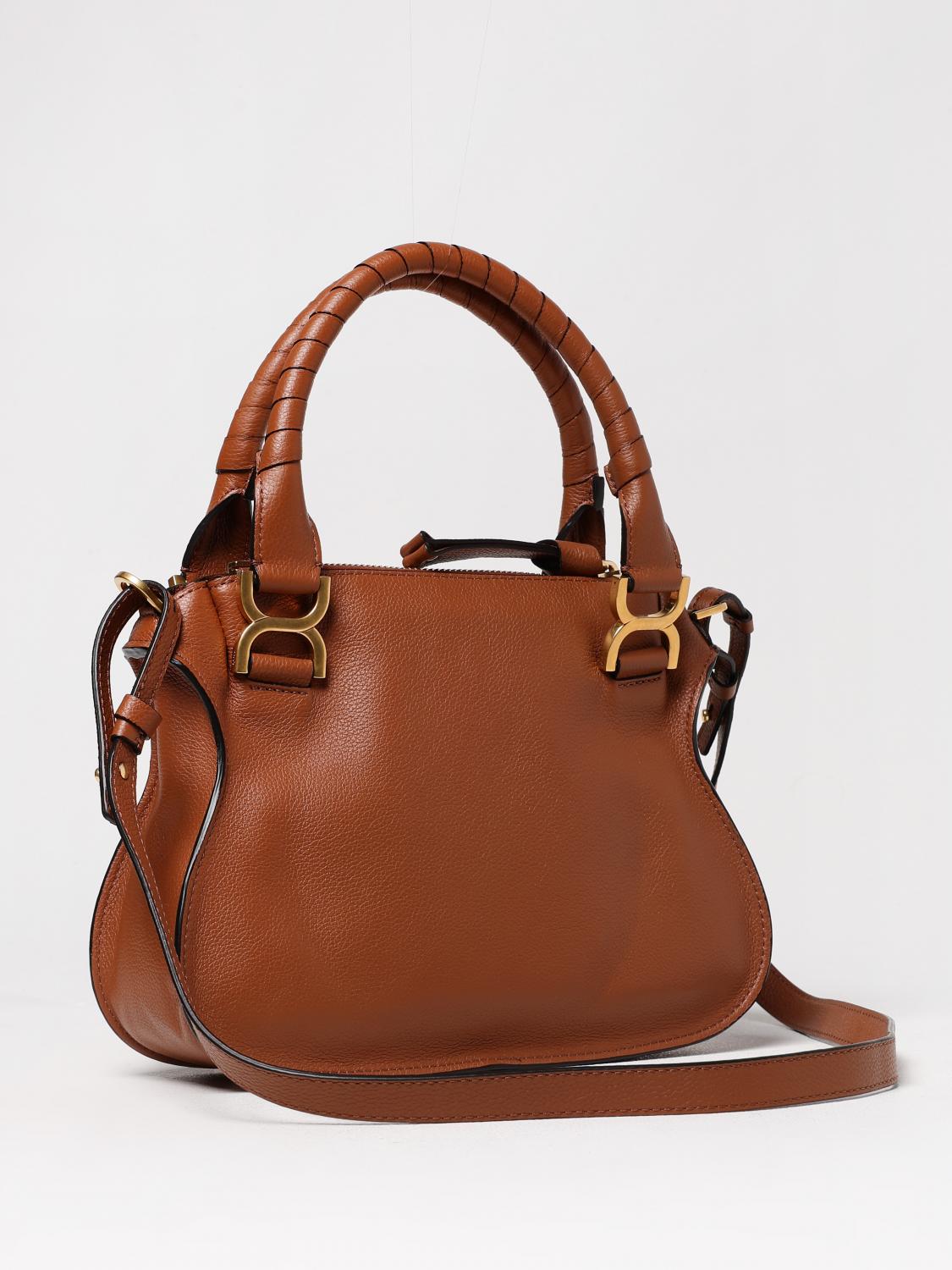 CHLOÉ BORSA A MANO: Borsa Marcie Chloè in pelle a grana , Moro - Img 3