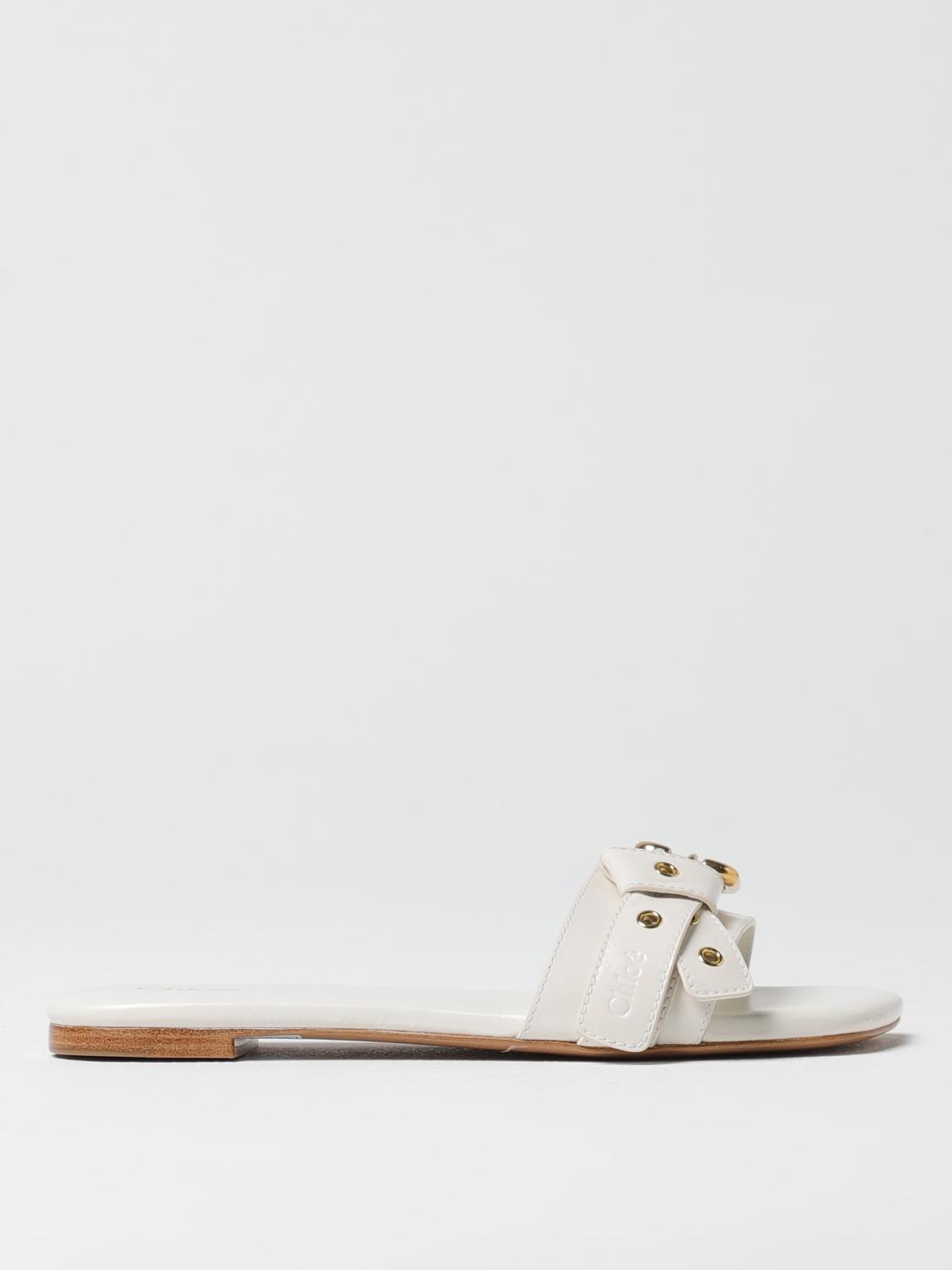 CHLOÉ FLAT SANDALS: Shoes woman ChloÉ, White - Img 1