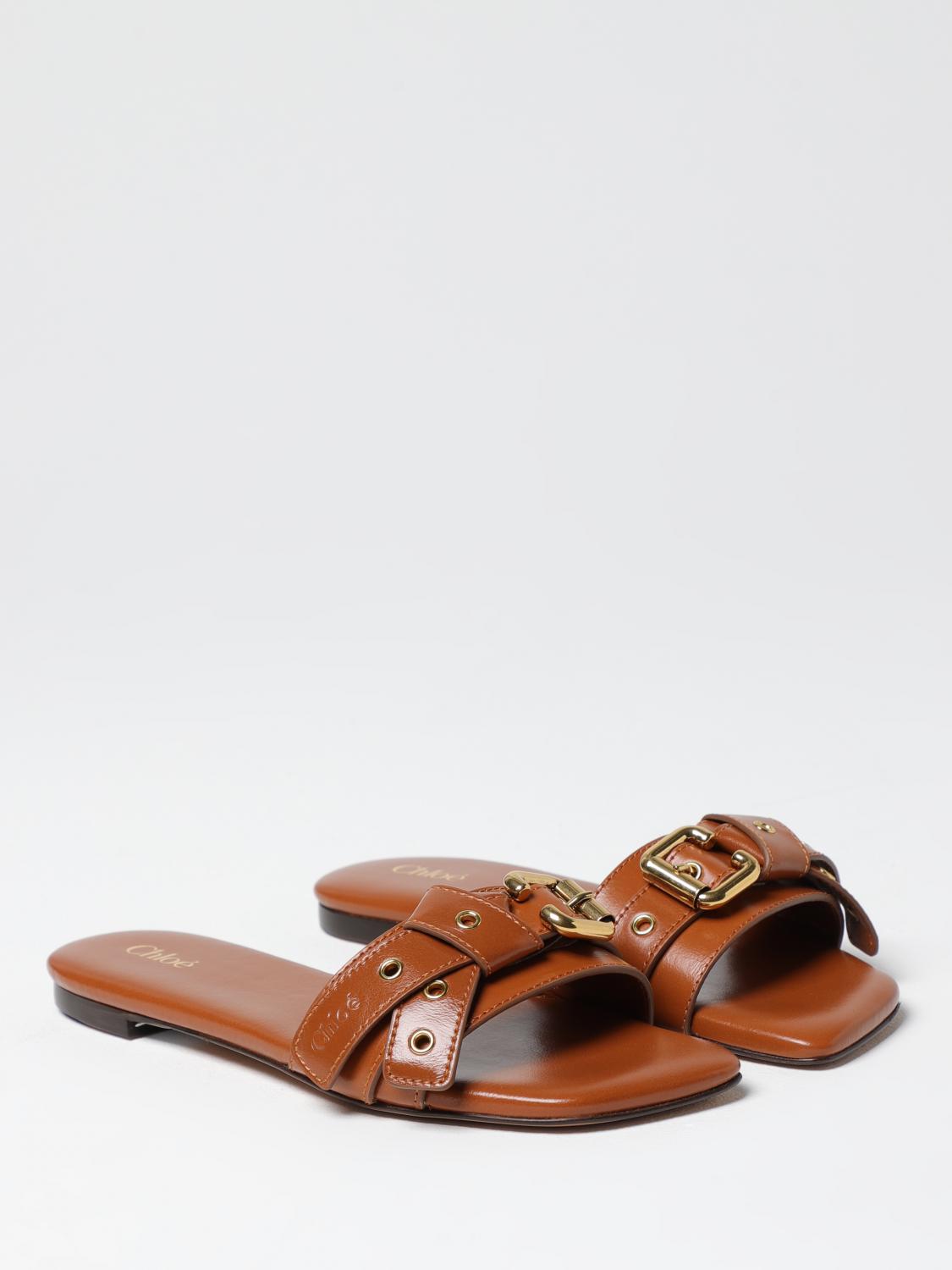 CHLOÉ FLAT SANDALS: Shoes woman ChloÉ, Brown - Img 2