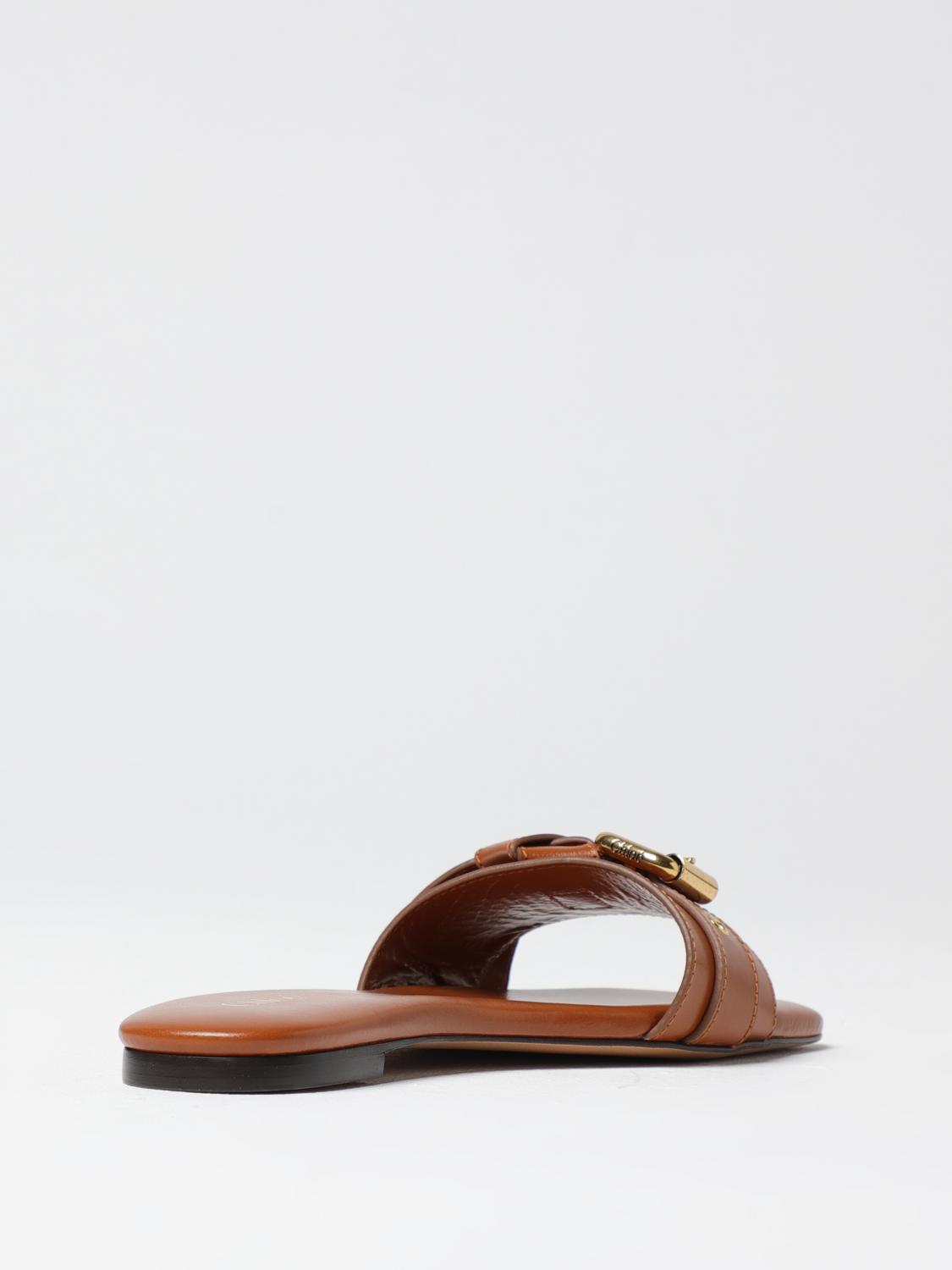 CHLOÉ FLAT SANDALS: Shoes woman ChloÉ, Brown - Img 3