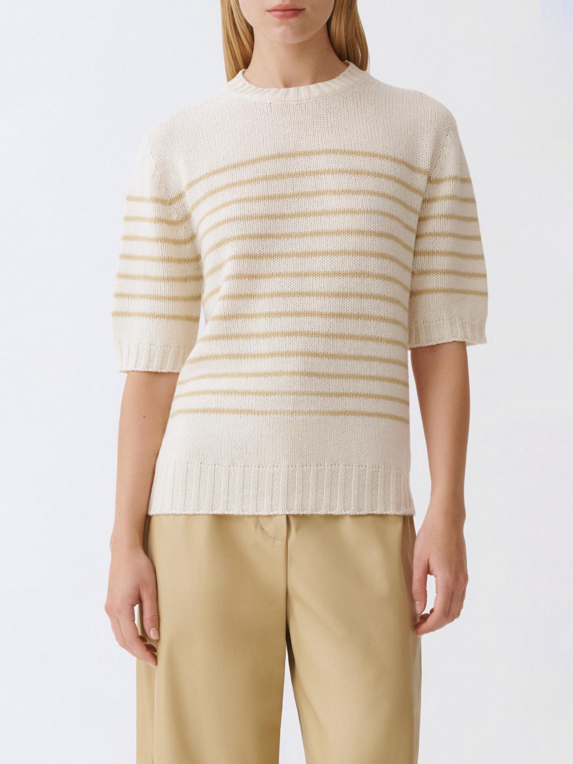 FABIANA FILIPPI MAGLIA: Maglia Fabiana Filippi in cashmere a righe , Oro - Img 1