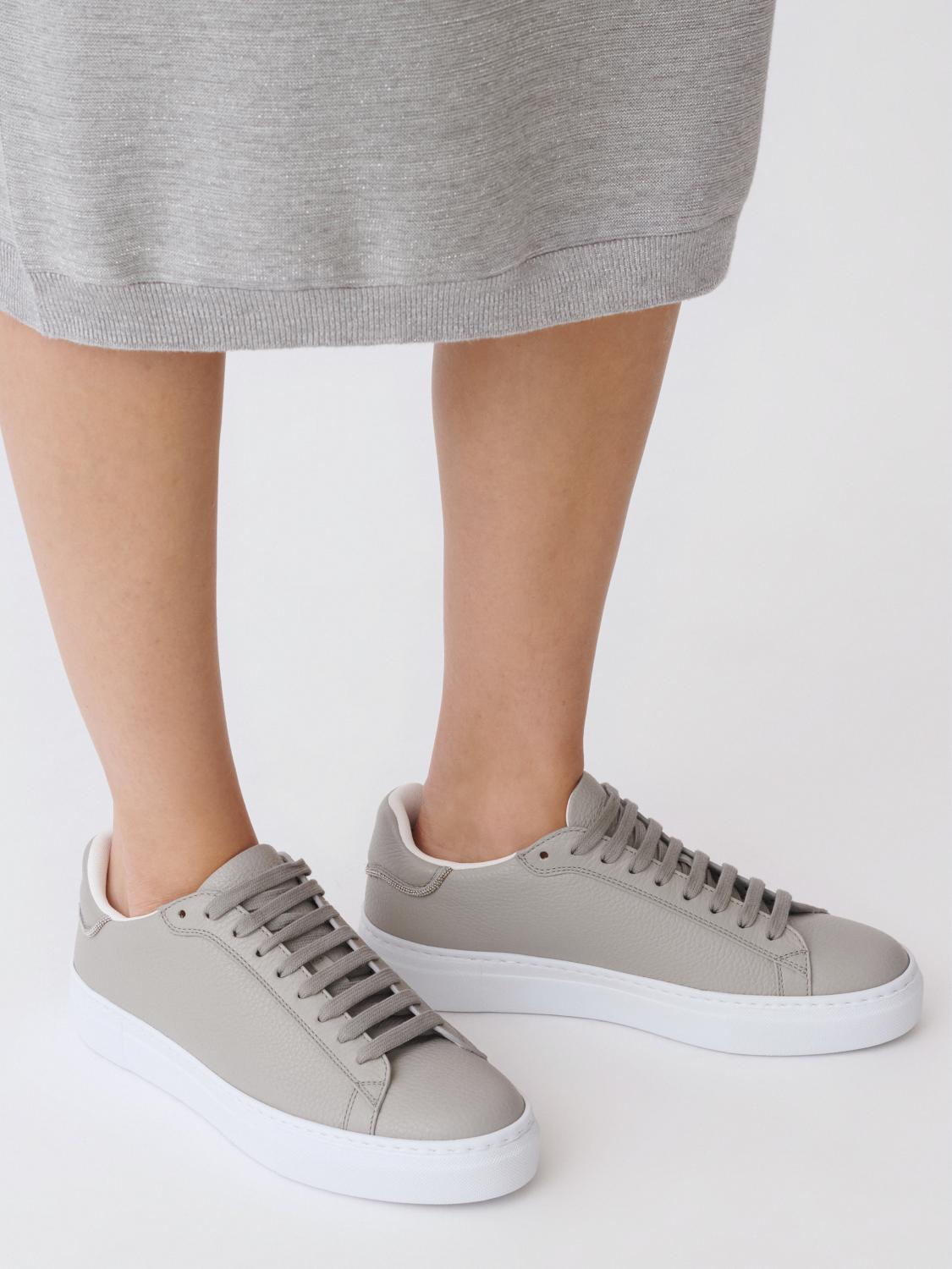 FABIANA FILIPPI SNEAKERS: Sneakers Fabiana Filippi in pelle a grana , Grigio - Img 4