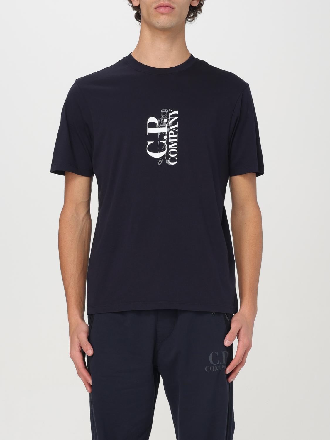 C.P. COMPANY T-SHIRT: T-shirt C.P. Company in cotone con logo , Blue - Img 1