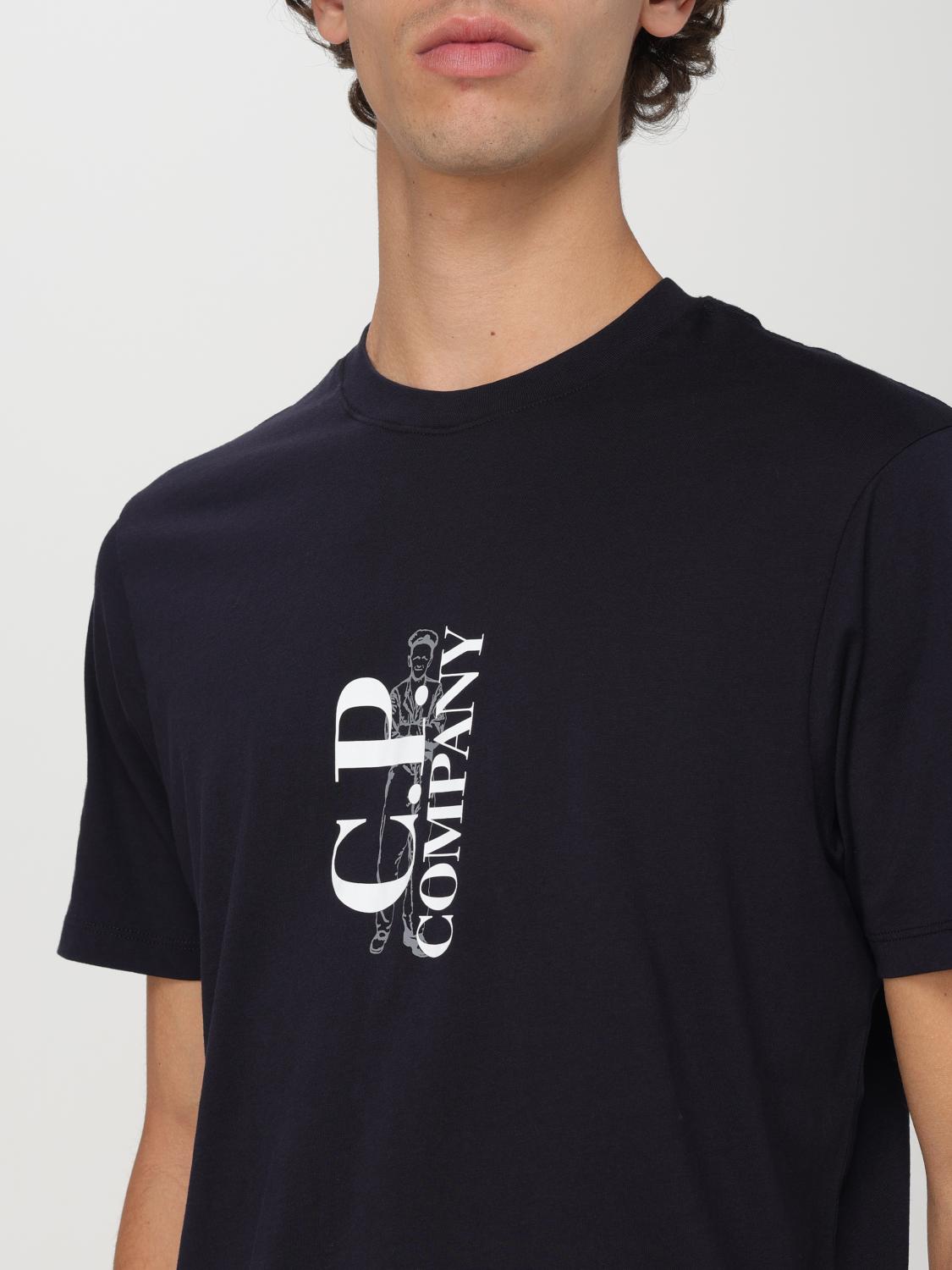 C.P. COMPANY T-SHIRT: T-shirt C.P. Company in cotone con logo , Blue - Img 4