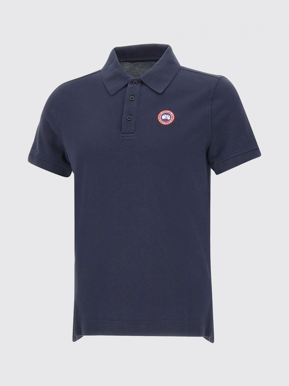 CANADA GOOSE POLO: Polo in cotone con logo Canada Goose, Blue - Img 2