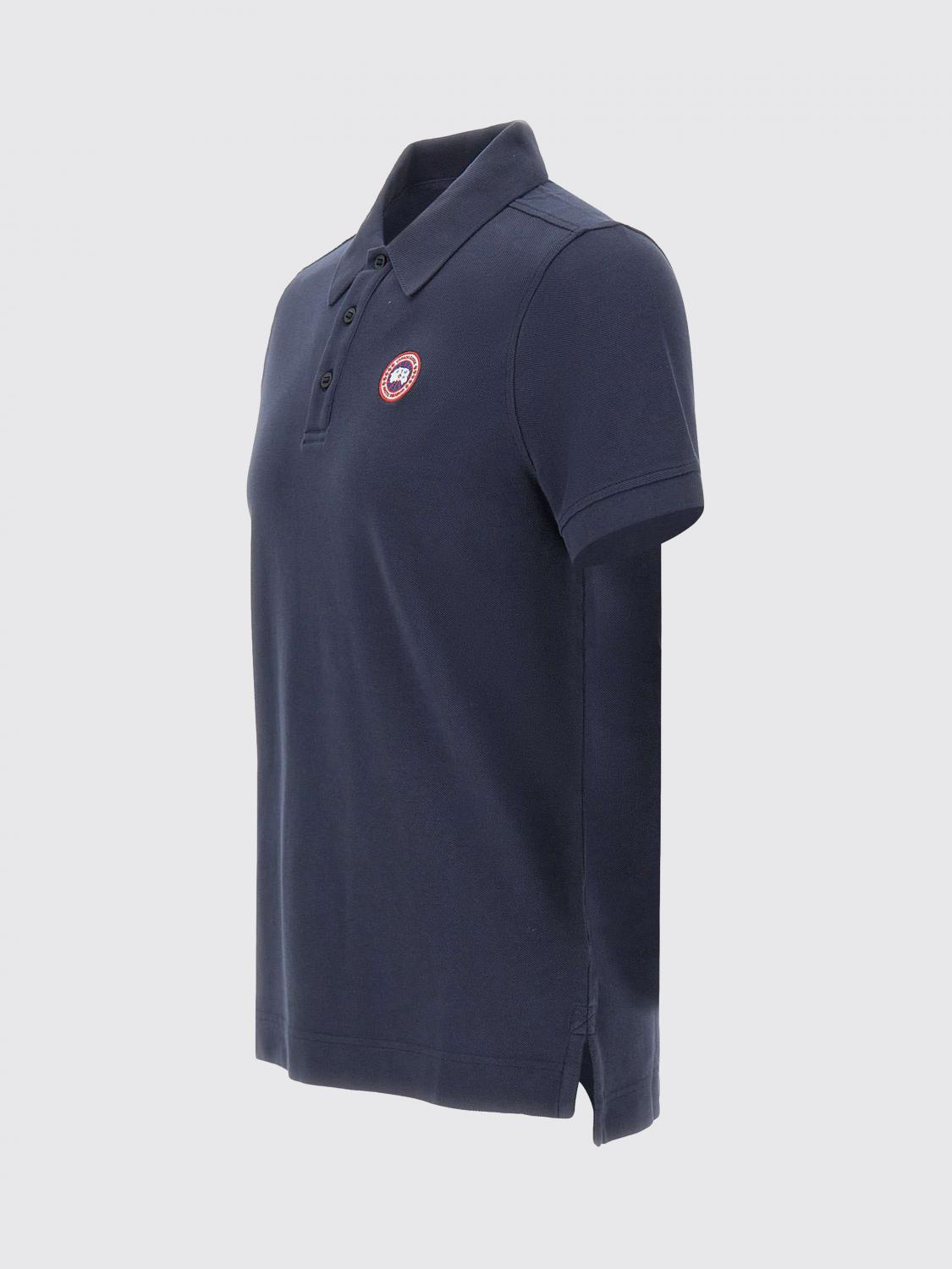 CANADA GOOSE POLO: Polo in cotone con logo Canada Goose, Blue - Img 4