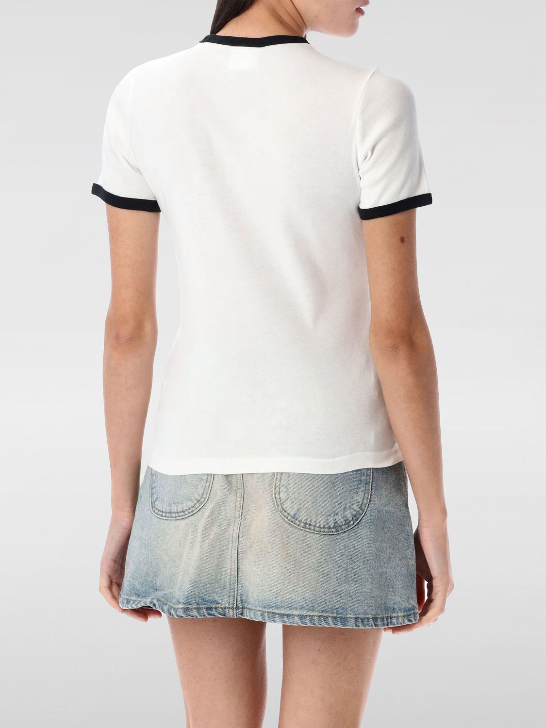 COURRÈGES CAMISETA: Camiseta de algodón elástico Courrèges, Blanco - Img 2
