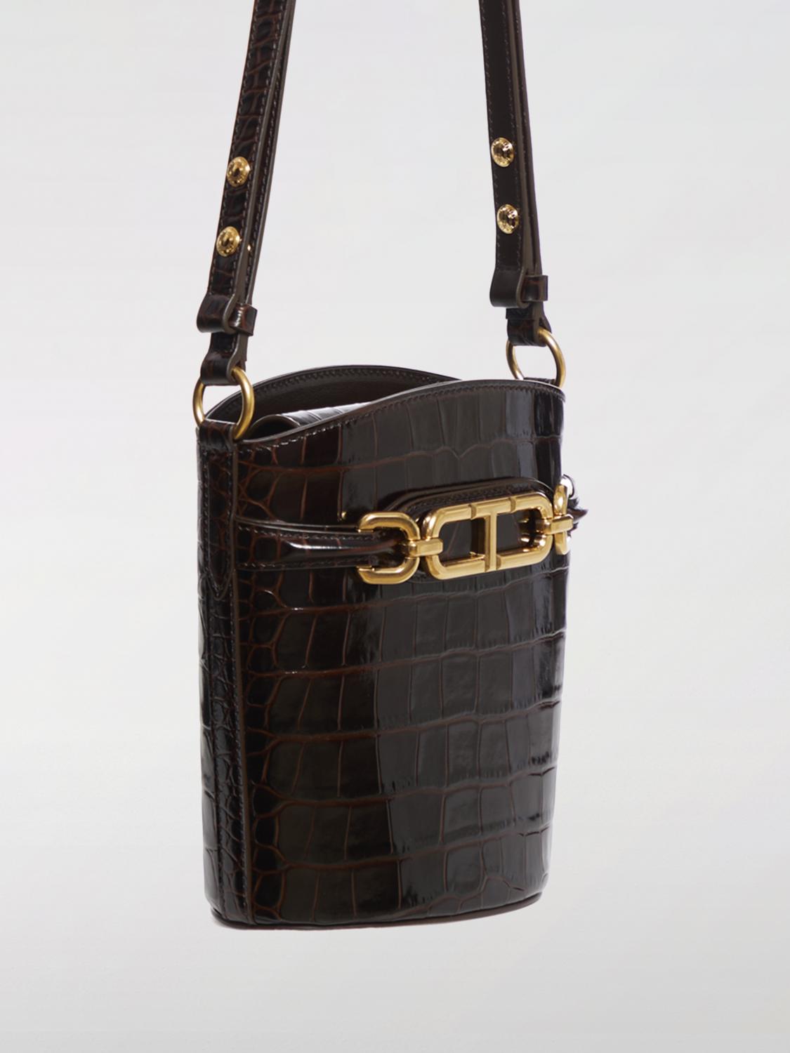 TOM FORD BORSA MINI: Borsa Whitney Tom Ford in pelle stampa cocco , Marrone - Img 3