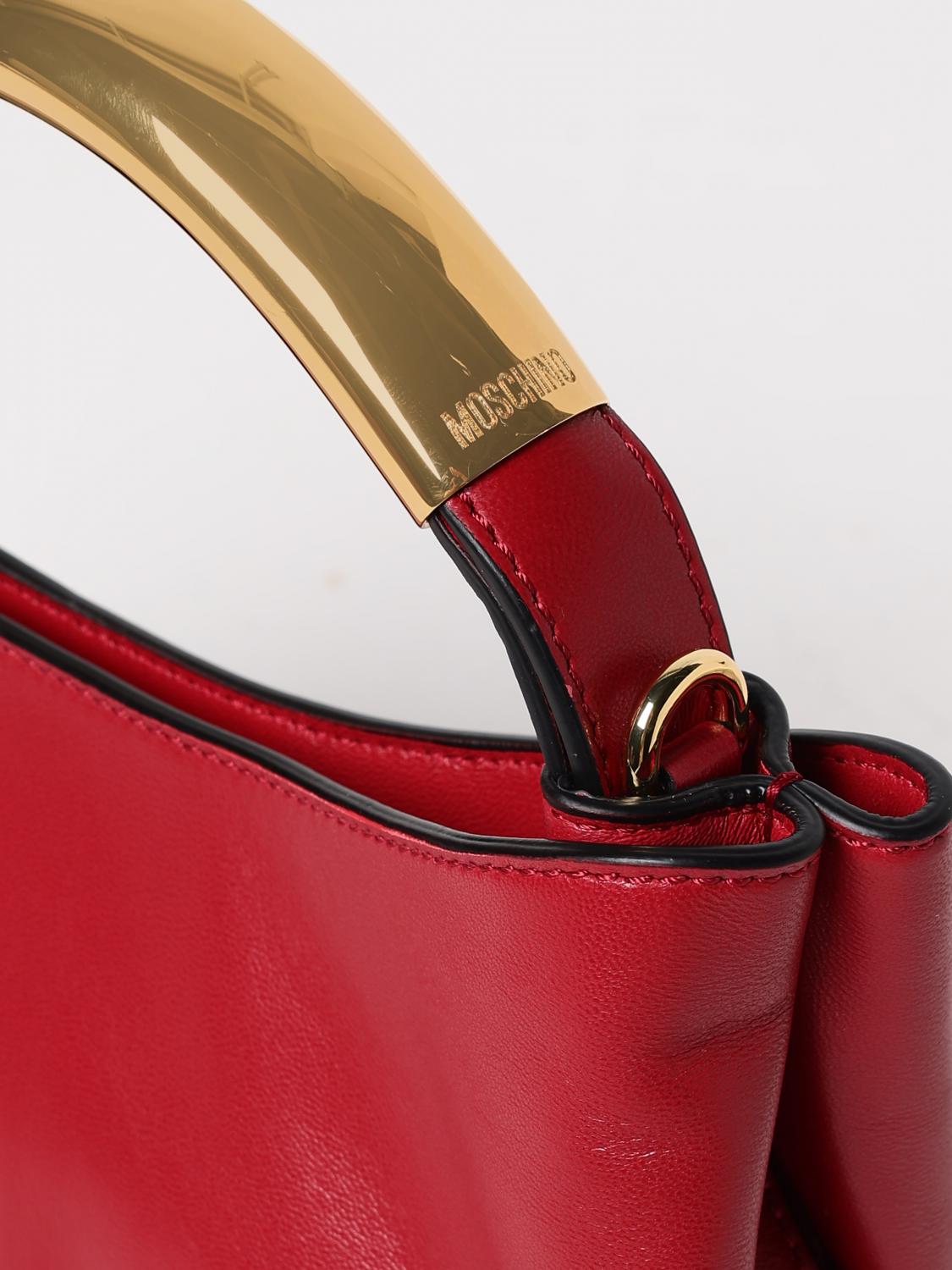 MOSCHINO COUTURE BORSA MINI: Borsa Handle Me Moschino Couture in pelle , Rosso - Img 4