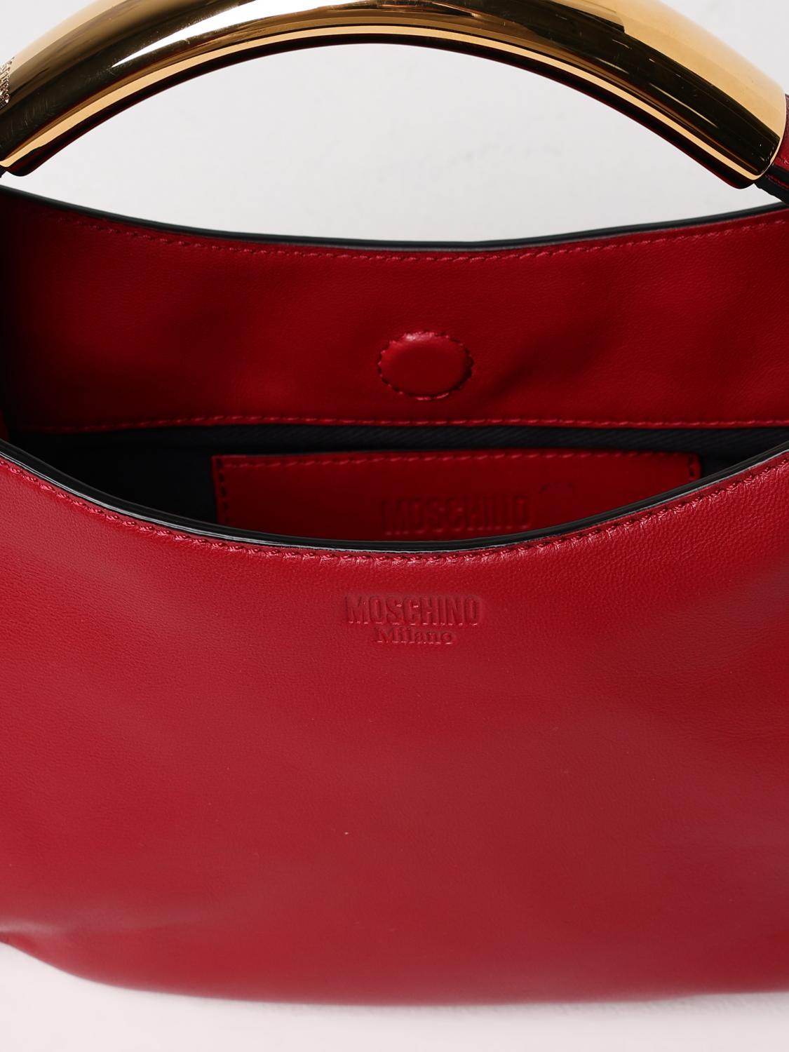 MOSCHINO COUTURE BORSA MINI: Borsa Handle Me Moschino Couture in pelle , Rosso - Img 5