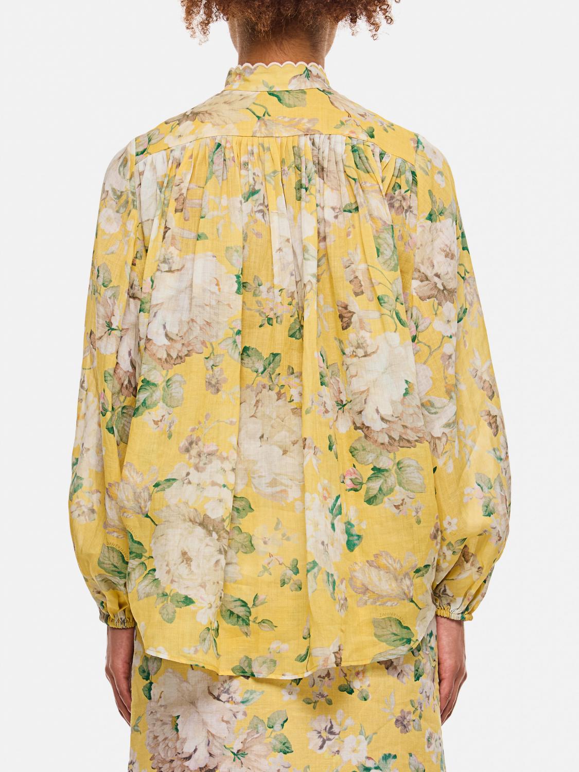 ZIMMERMANN CAMICIA: Camicia Zimmermann in ramie con stampa floreale , Giallo - Img 3