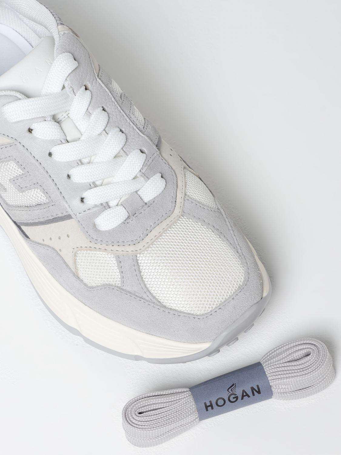 HOGAN SNEAKERS: Sneakers H669 Hogan in pelle e mesh , Grigio - Img 4