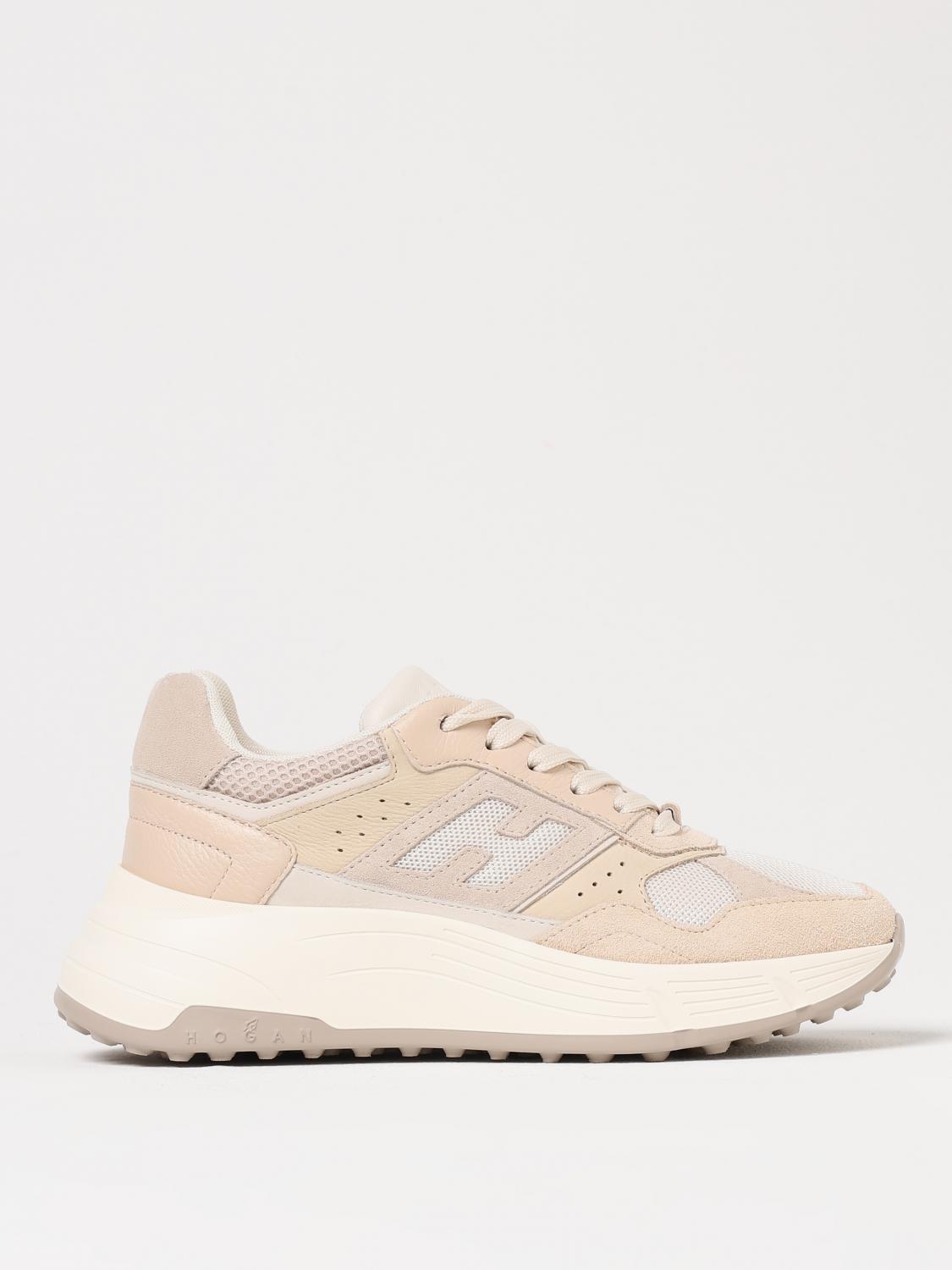 HOGAN SNEAKERS: Sneakers H669 Hogan in pelle e mesh , Beige - Img 1