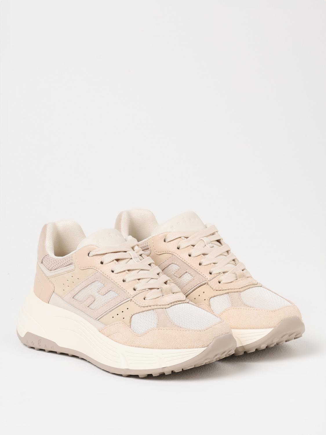 HOGAN SNEAKERS: Sneakers H669 Hogan in pelle e mesh , Beige - Img 2