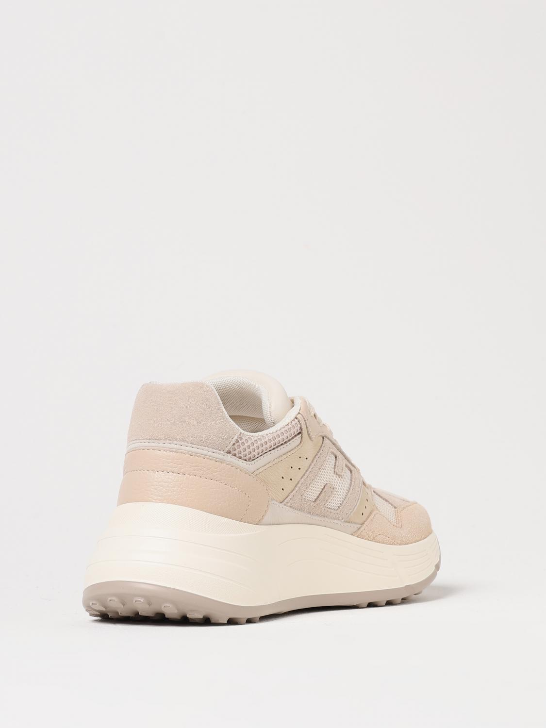 HOGAN SNEAKERS: Sneakers H669 Hogan in pelle e mesh , Beige - Img 3