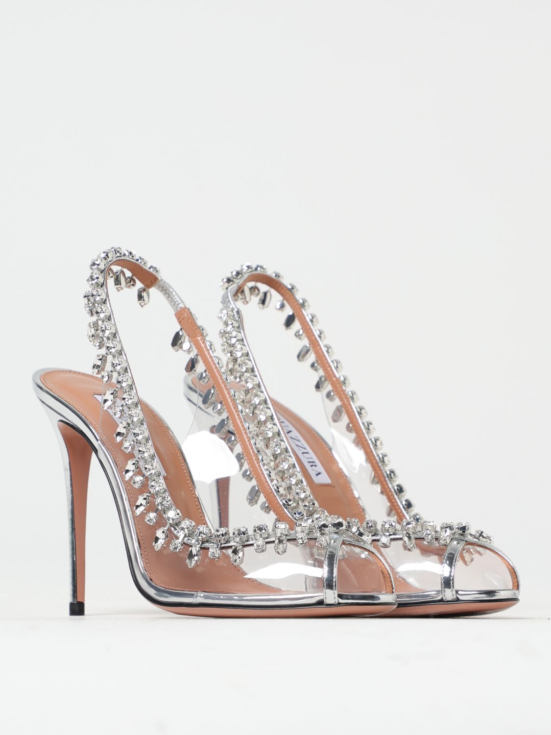 AQUAZZURA SANDALEN MIT ABSATZ: Sandalen mit absatz damen Aquazzura, Silber - Img 2