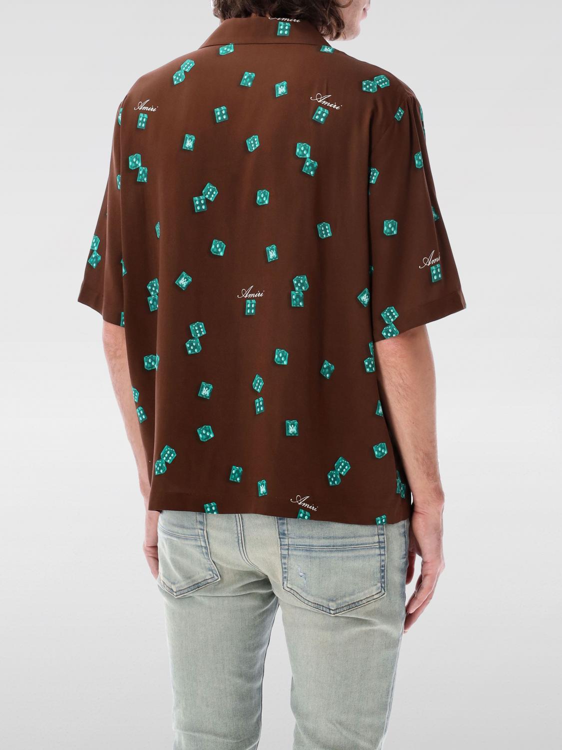 AMIRI CAMICIA: Camicia Amiri in cotone con stampa , Marrone - Img 2