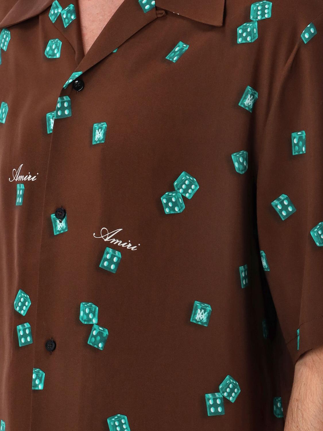AMIRI CAMICIA: Camicia Amiri in cotone con stampa , Marrone - Img 3