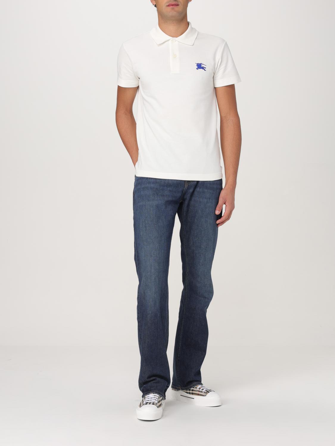 BURBERRY POLO SHIRT: Polo shirt men Burberry, Ivory - Img 2