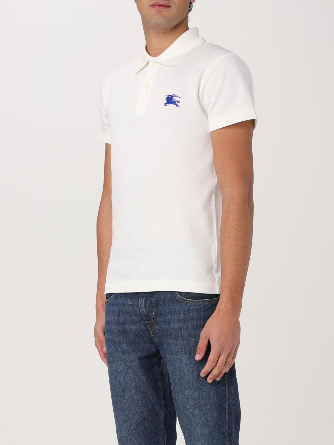 BURBERRY POLO SHIRT: Polo shirt men Burberry, Ivory - Img 4