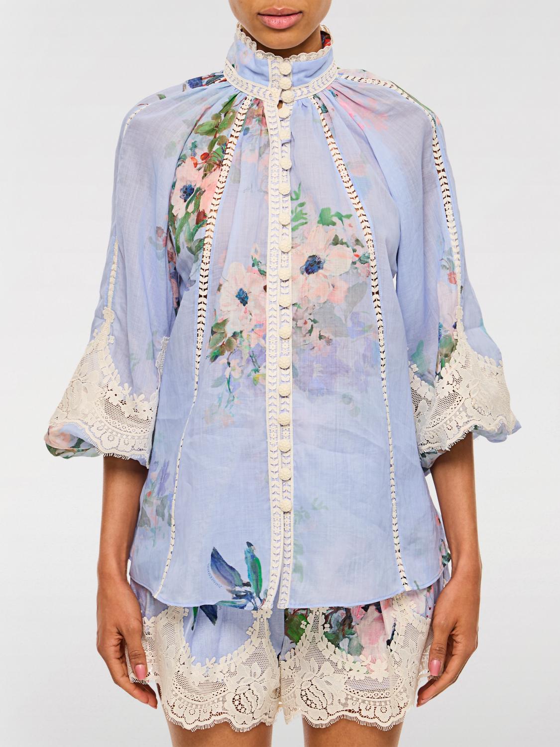 ZIMMERMANN HEMDBLUSE: Hemdbluse damen Zimmermann, Hellblau - Img 1