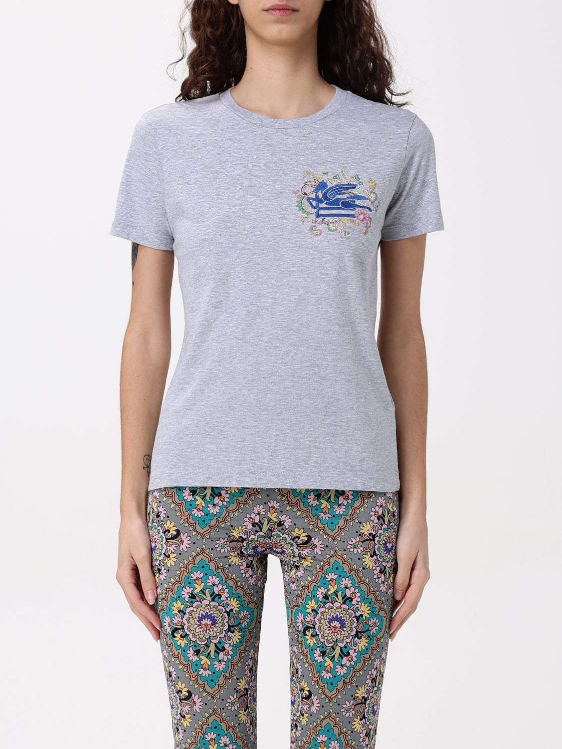 ETRO T-SHIRT: T-shirt woman Etro, Grey - Img 1