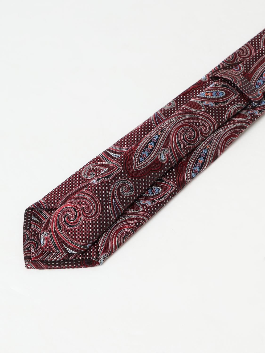 ETRO CRAVATTA: Cravatta Paisley Etro in seta con micro motivo jacquard, Marrone - Img 2