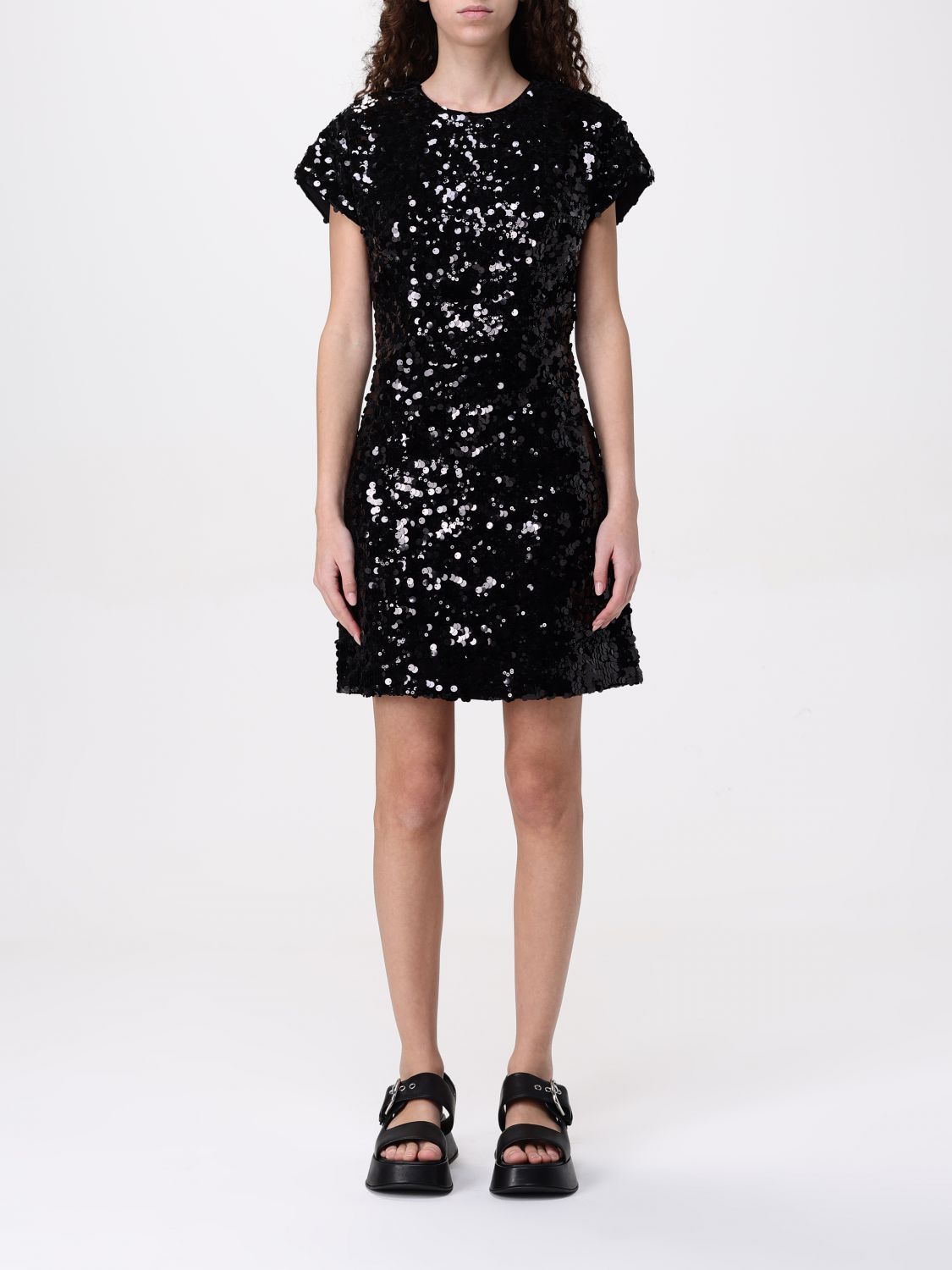 GANNI DRESS: Dress woman Ganni, Black - Img 1