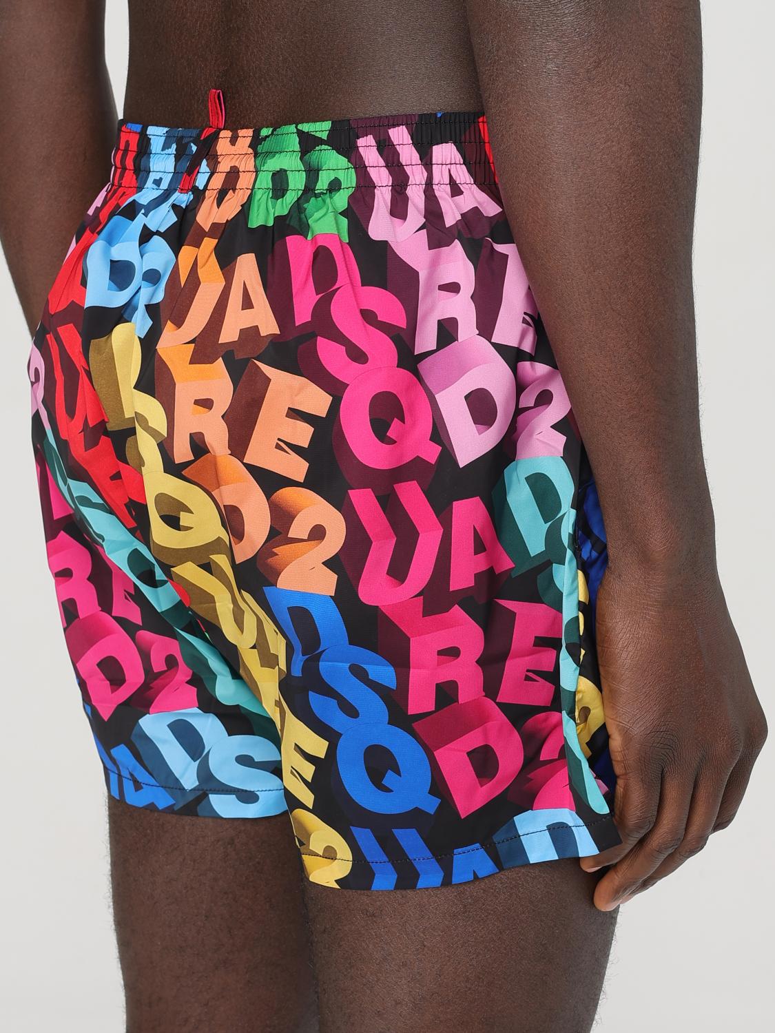 DSQUARED2 COSTUME: Costume da bagno boxer con logo all-over Dsquared2, Fantasia - Img 3