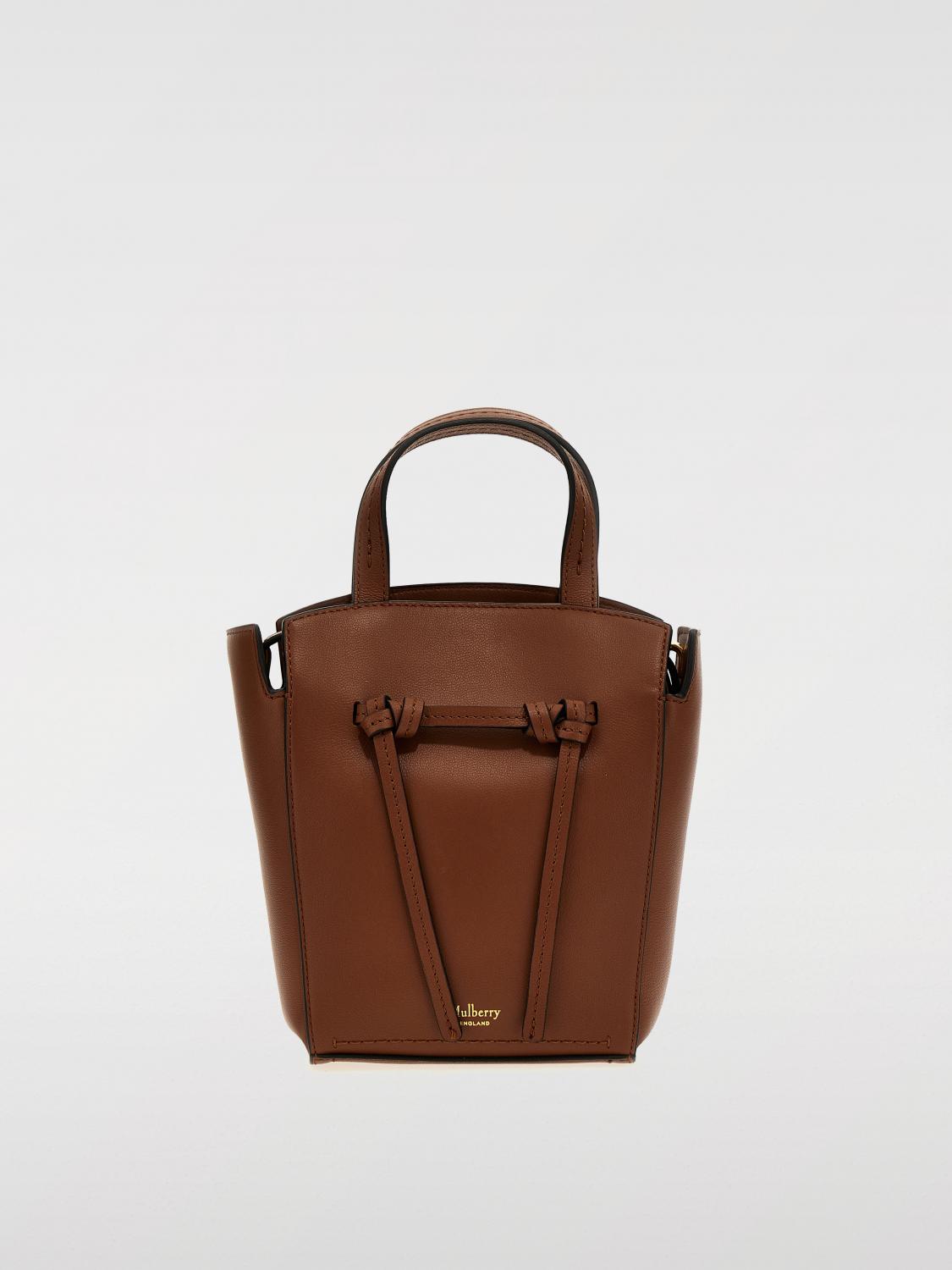MULBERRY BORSA A MANO: Borsa a mano Clovelly Mulberry in pelle a grana naturale , Marrone - Img 1