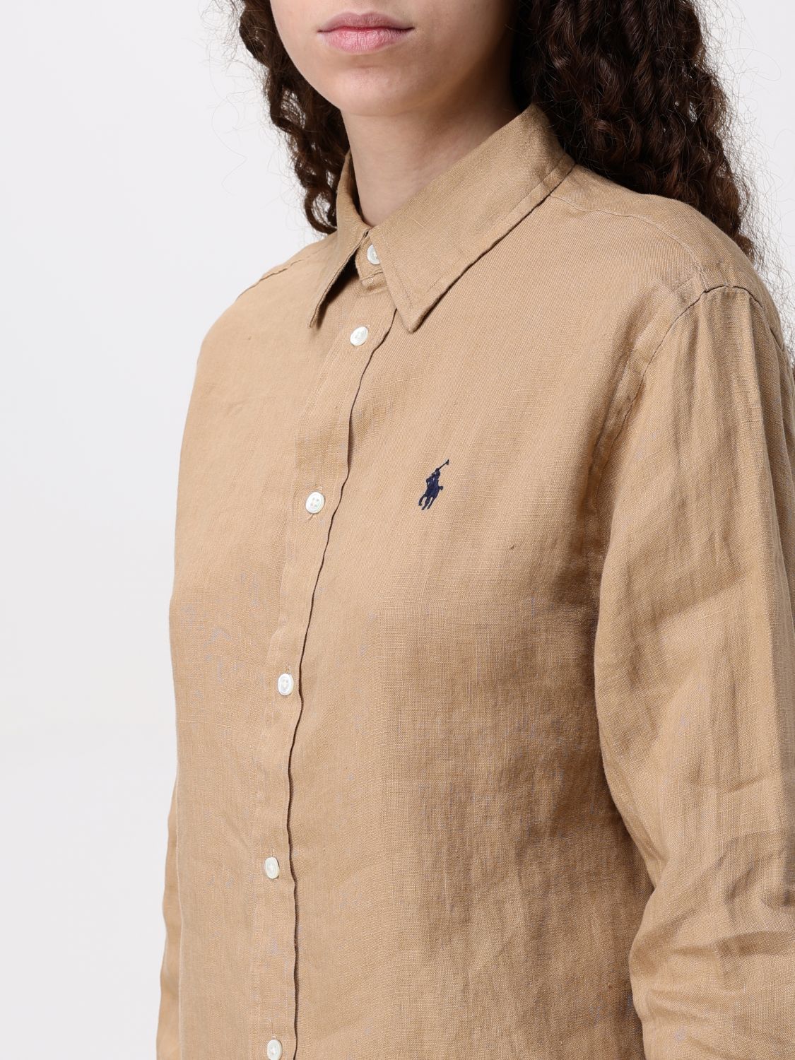 POLO RALPH LAUREN SHIRT: Shirt woman Polo Ralph Lauren, Beige - Img 3