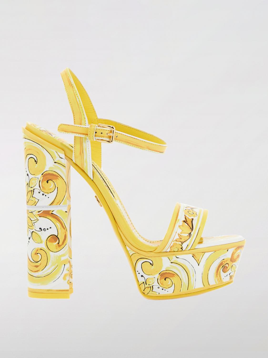 DOLCE & GABBANA FLAT SANDALS: Flat sandals woman Dolce & Gabbana, Yellow - Img 1