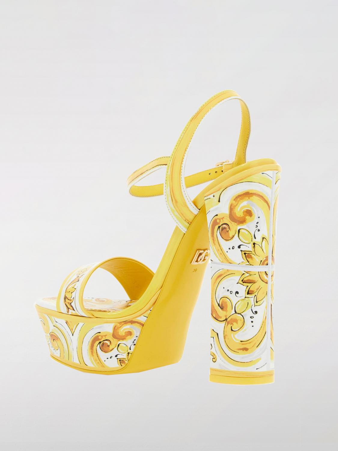 DOLCE & GABBANA FLAT SANDALS: Flat sandals woman Dolce & Gabbana, Yellow - Img 3