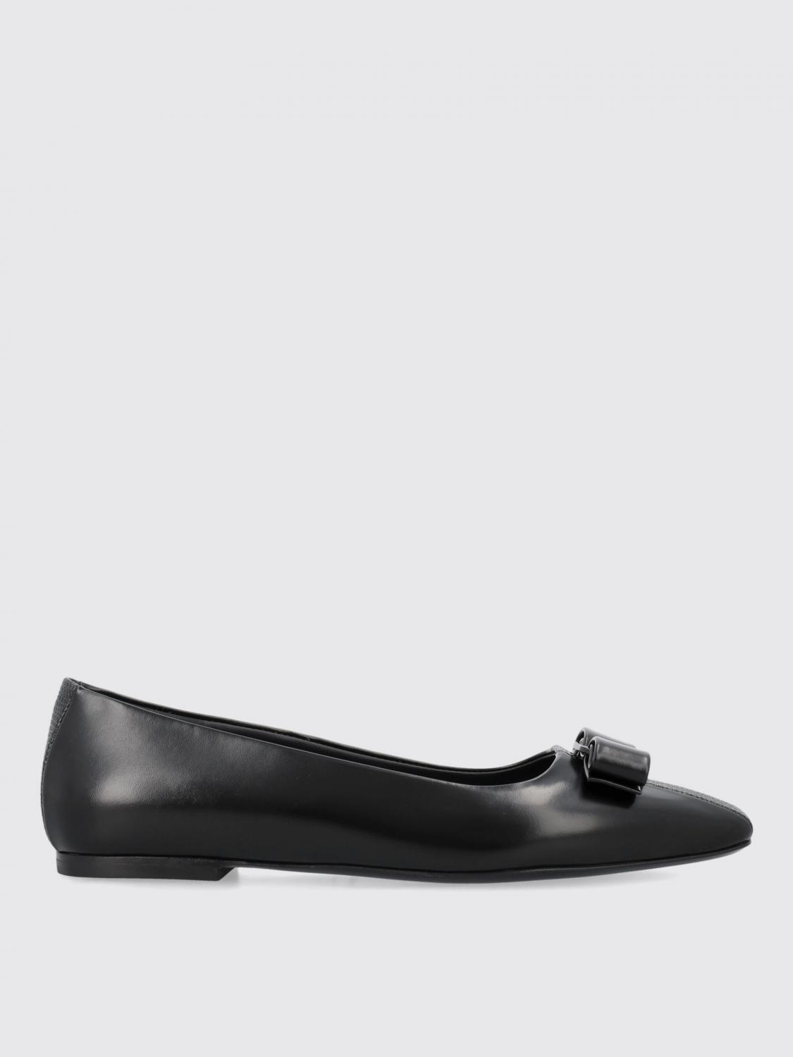 FERRAGAMO FLAT SHOES: Flat shoes woman Ferragamo, Black - Img 1