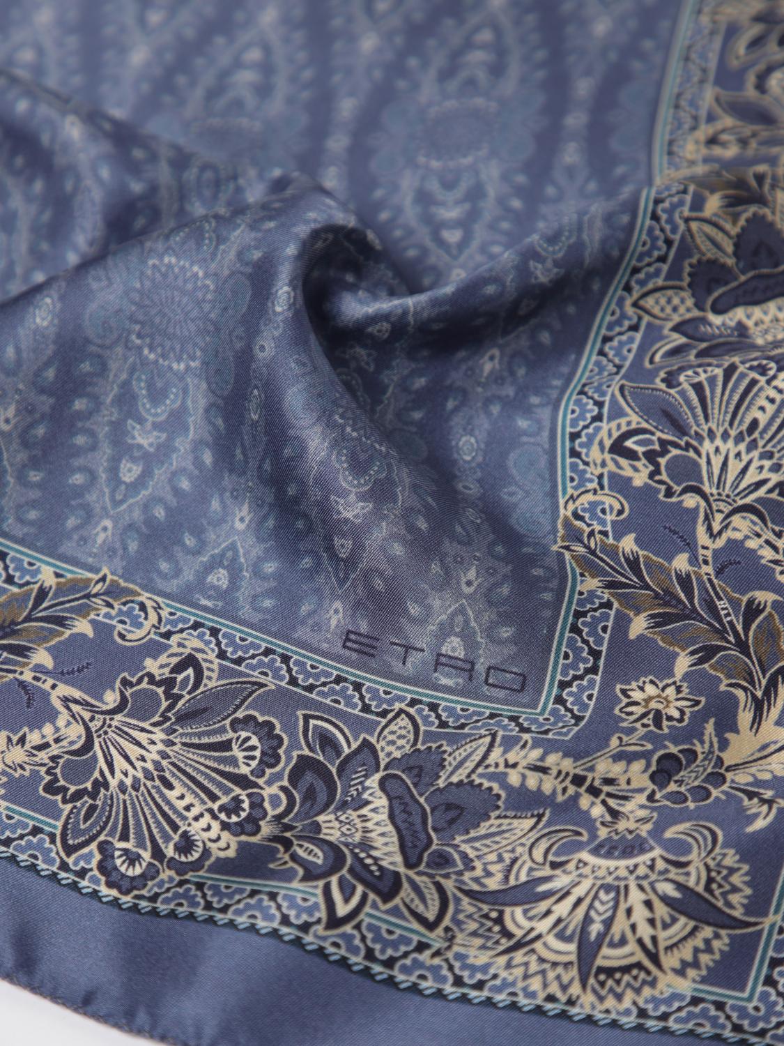ETRO PAÑUELO DE BOLSILLO: Bufanda hombre Etro, Azul Oscuro - Img 2
