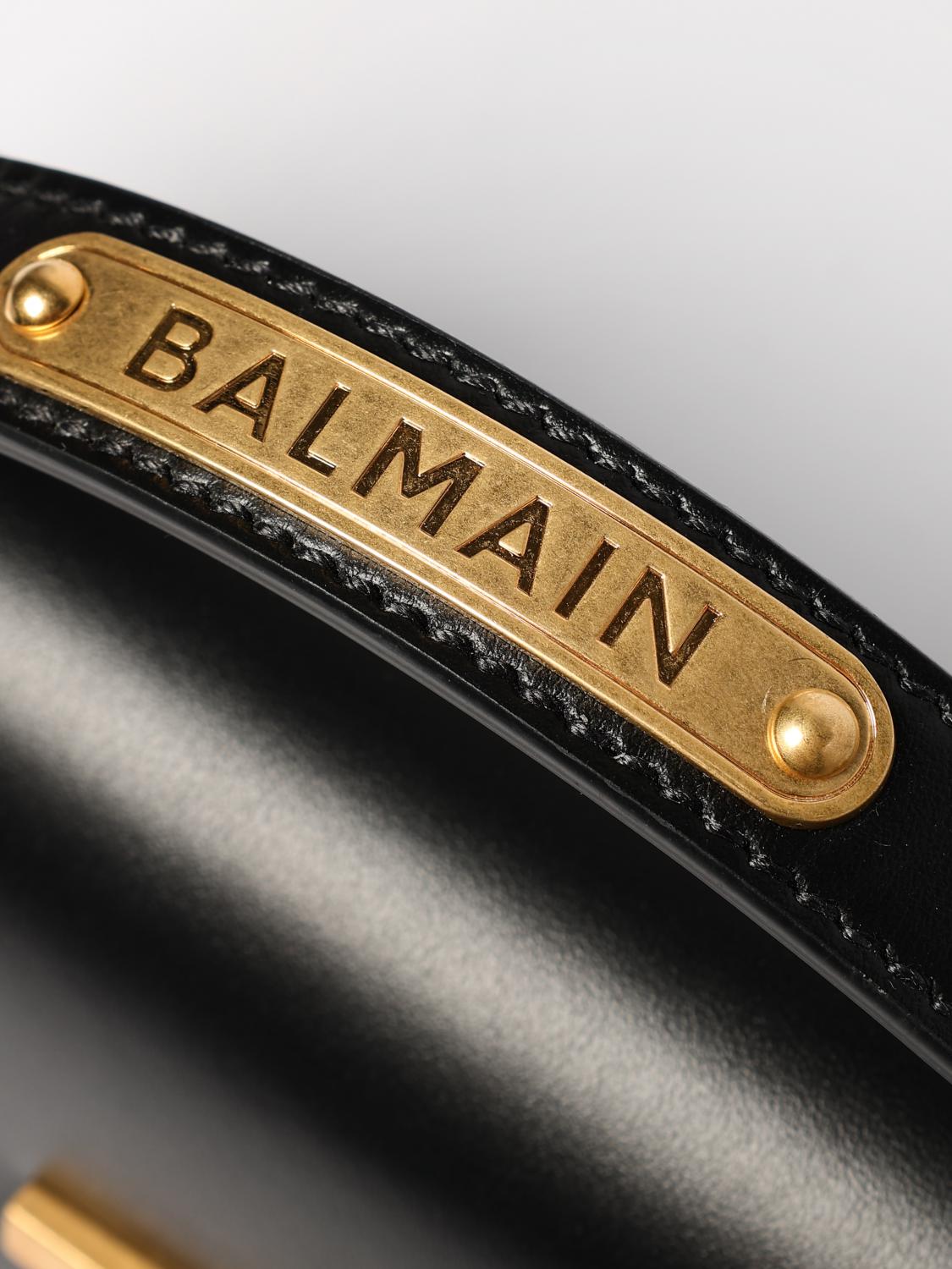 BALMAIN BORSA A MANO: Borsa B-Buzz 24 Balmain in pelle , Nero - Img 4