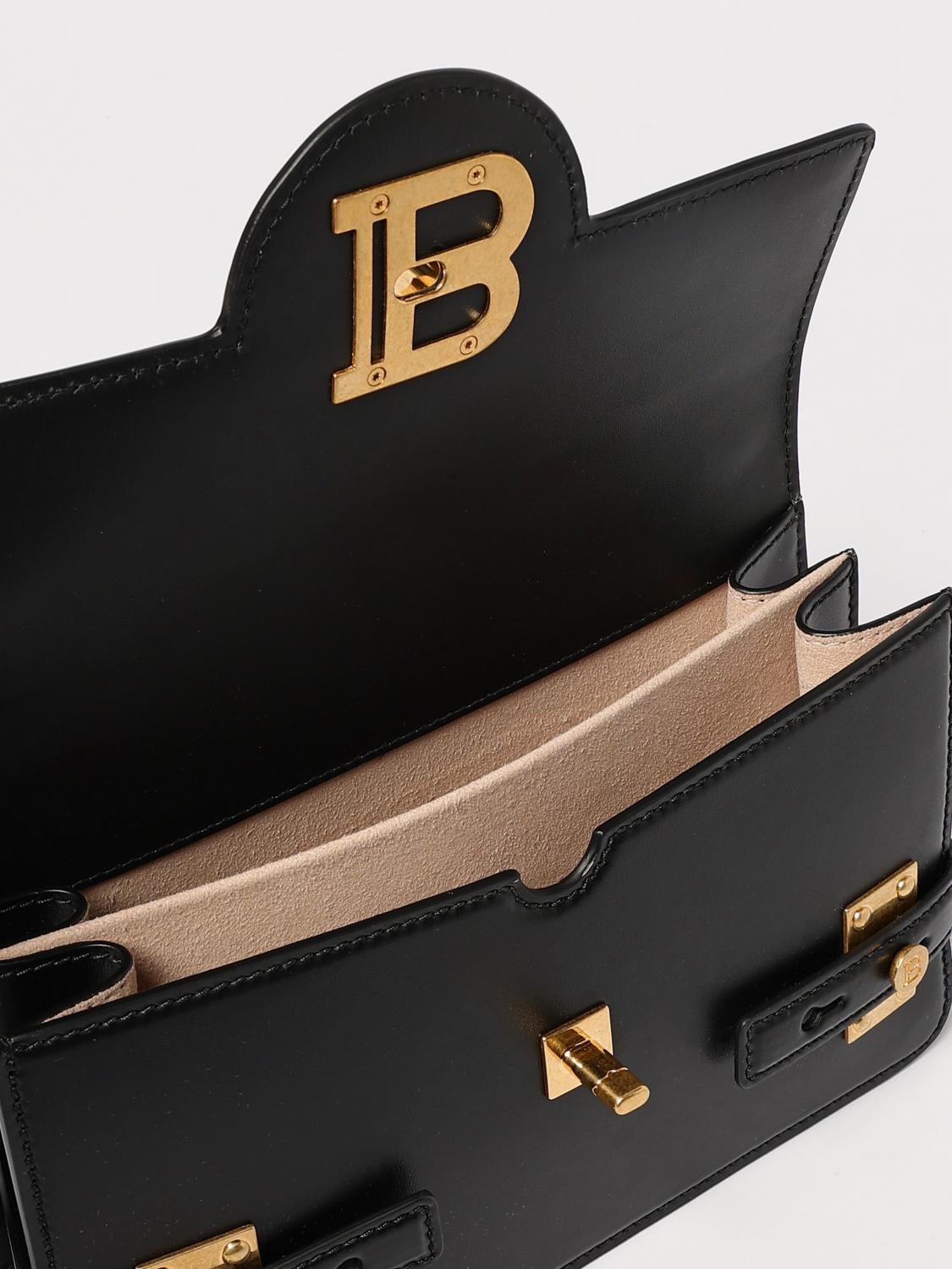BALMAIN BORSA A MANO: Borsa B-Buzz 24 Balmain in pelle , Nero - Img 5