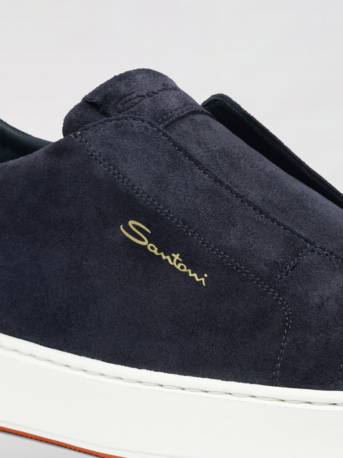 SANTONI SNEAKERS: Sneakers men Santoni, Blue - Img 3