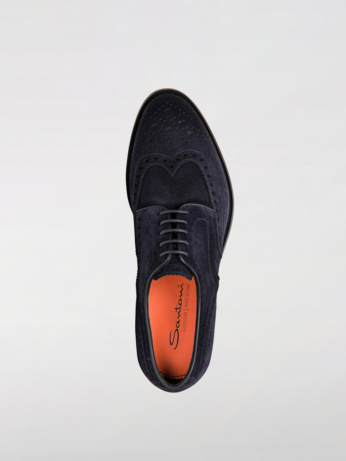 SANTONI CHAUSSURES DERBY: Chaussures derby homme Santoni, Bleu - Img 4