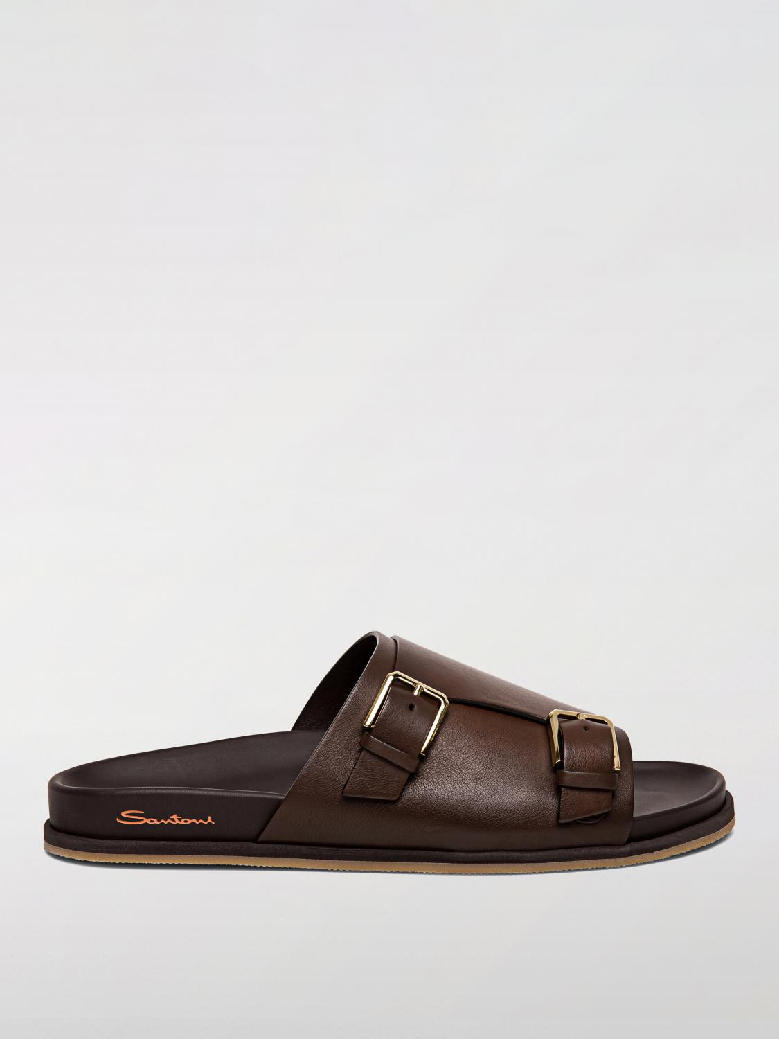 SANTONI SANDALS: Sandals men Santoni, Brown - Img 1