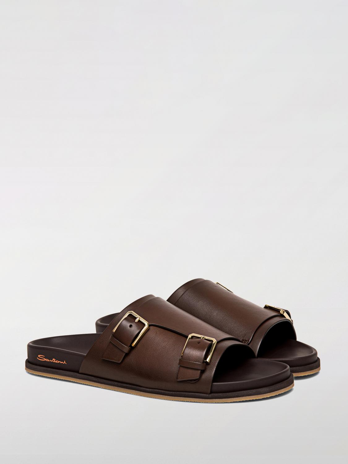 SANTONI SANDALS: Sandals men Santoni, Brown - Img 2