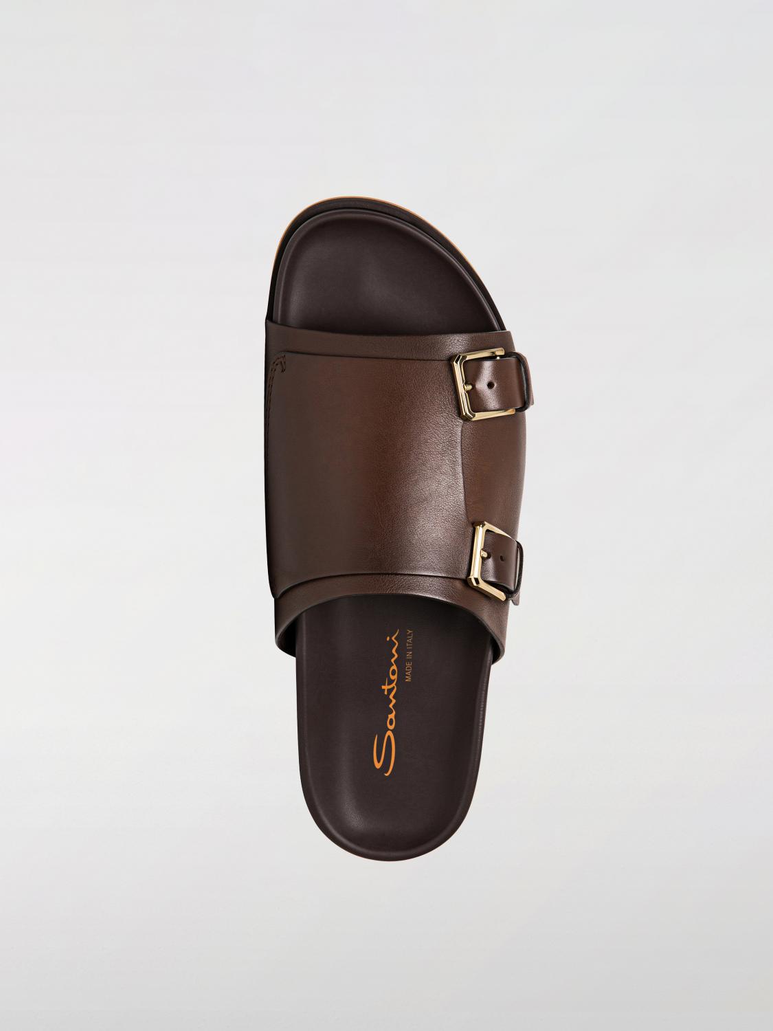 SANTONI SANDALS: Sandals men Santoni, Brown - Img 4