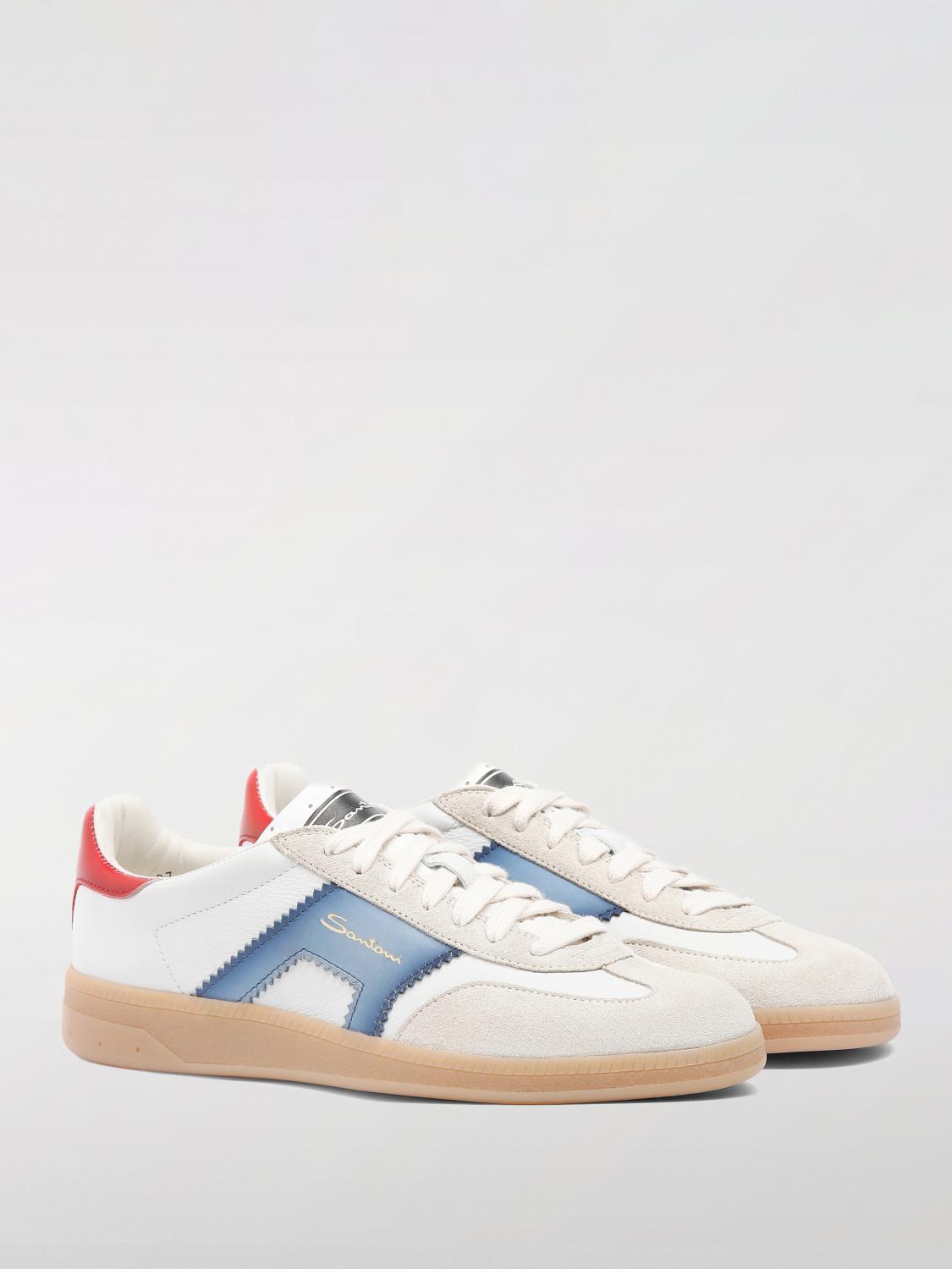 SANTONI SNEAKERS: Sneakers Santoni in pelle , Blue - Img 2