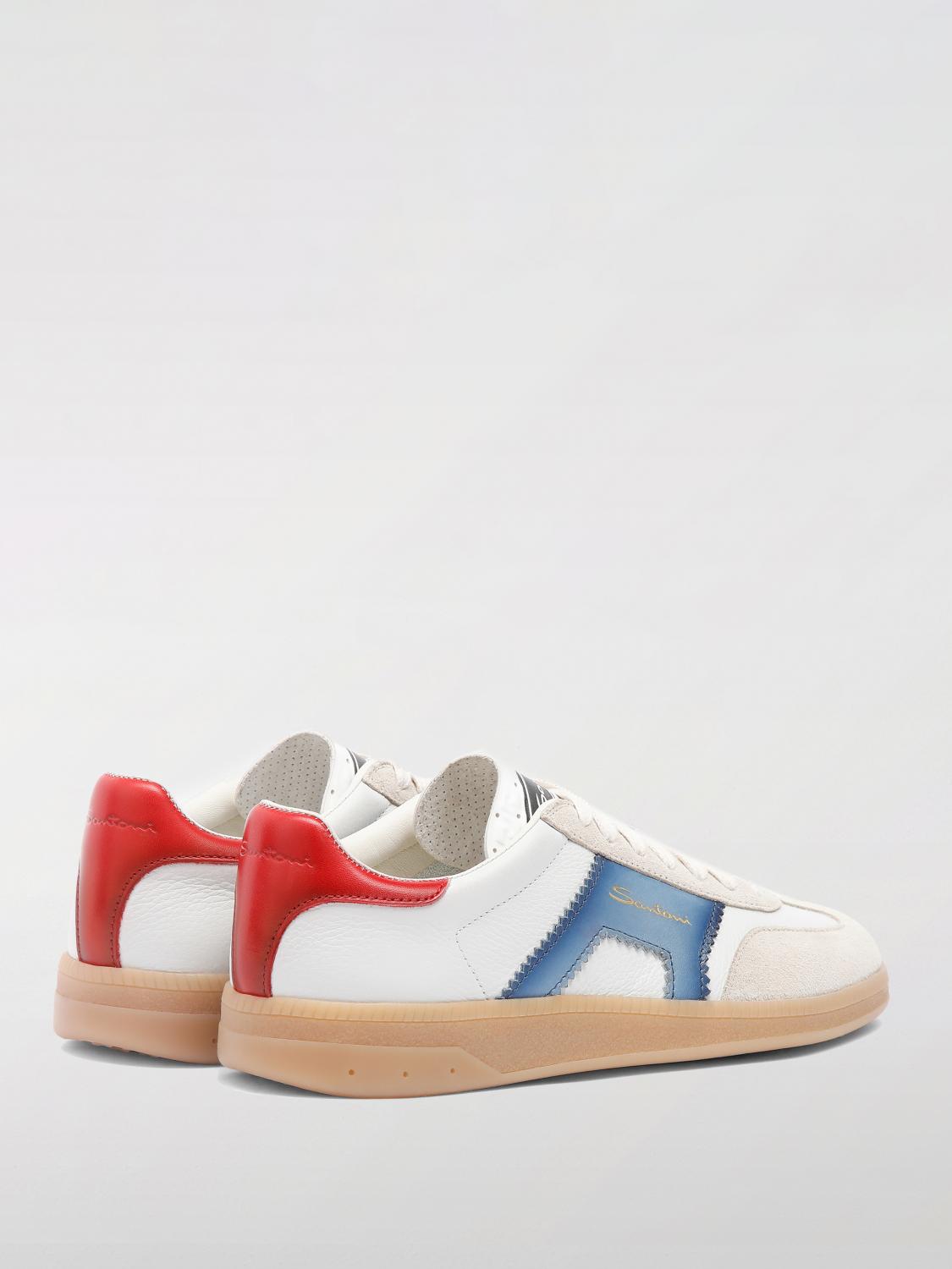 SANTONI SNEAKERS: Sneakers Santoni in pelle , Blue - Img 3