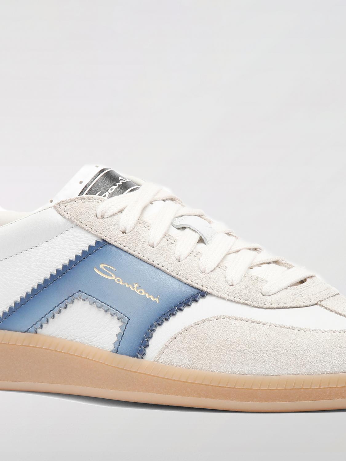 SANTONI SNEAKERS: Sneakers Santoni in pelle , Blue - Img 4