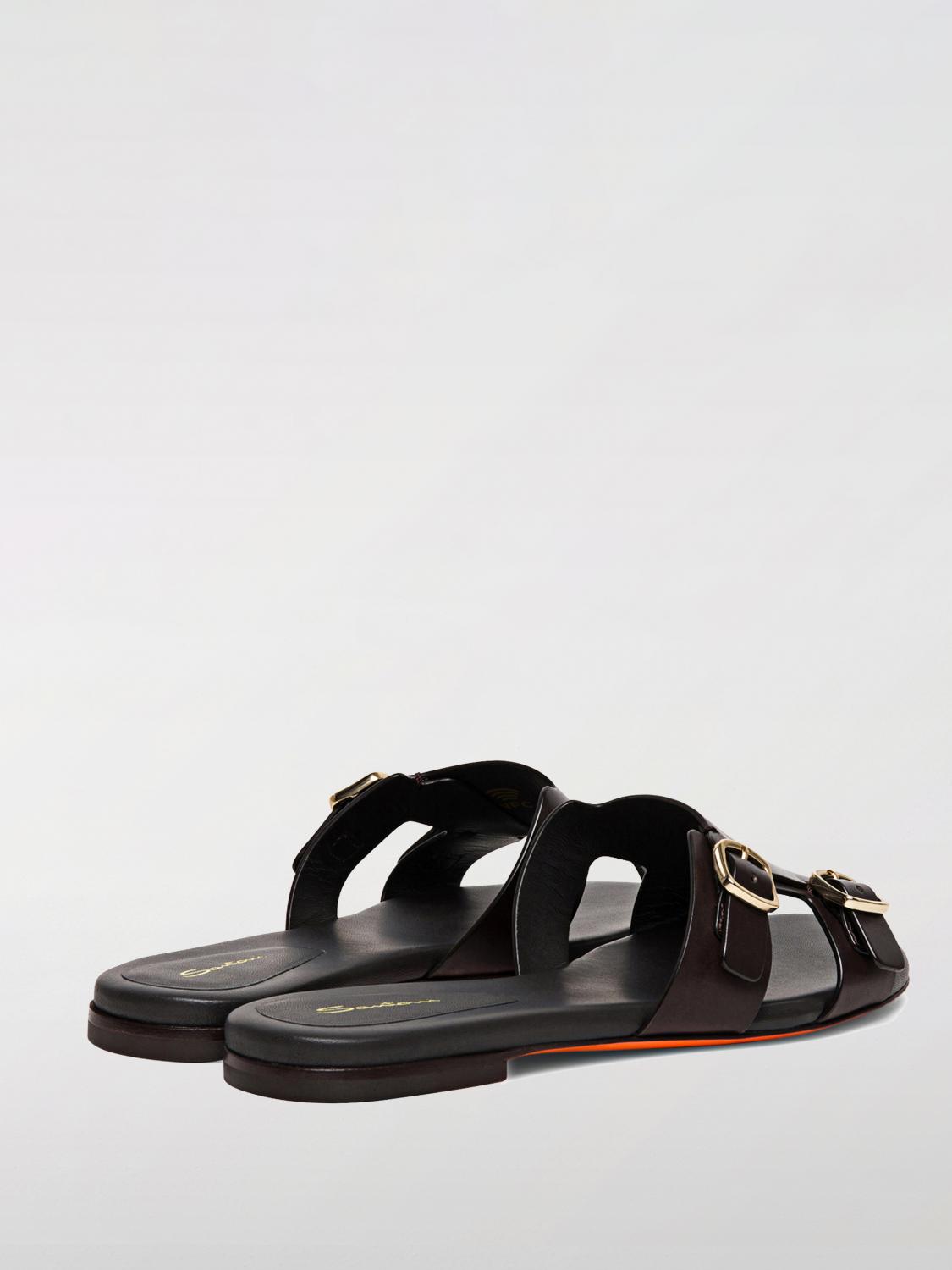 SANTONI FLAT SANDALS: Flat sandals woman Santoni, Brown - Img 3