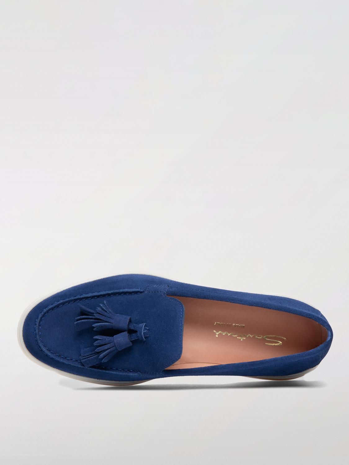 SANTONI MOCASSINI: Mocassino Santoni in camoscio con nappe , Blue - Img 3