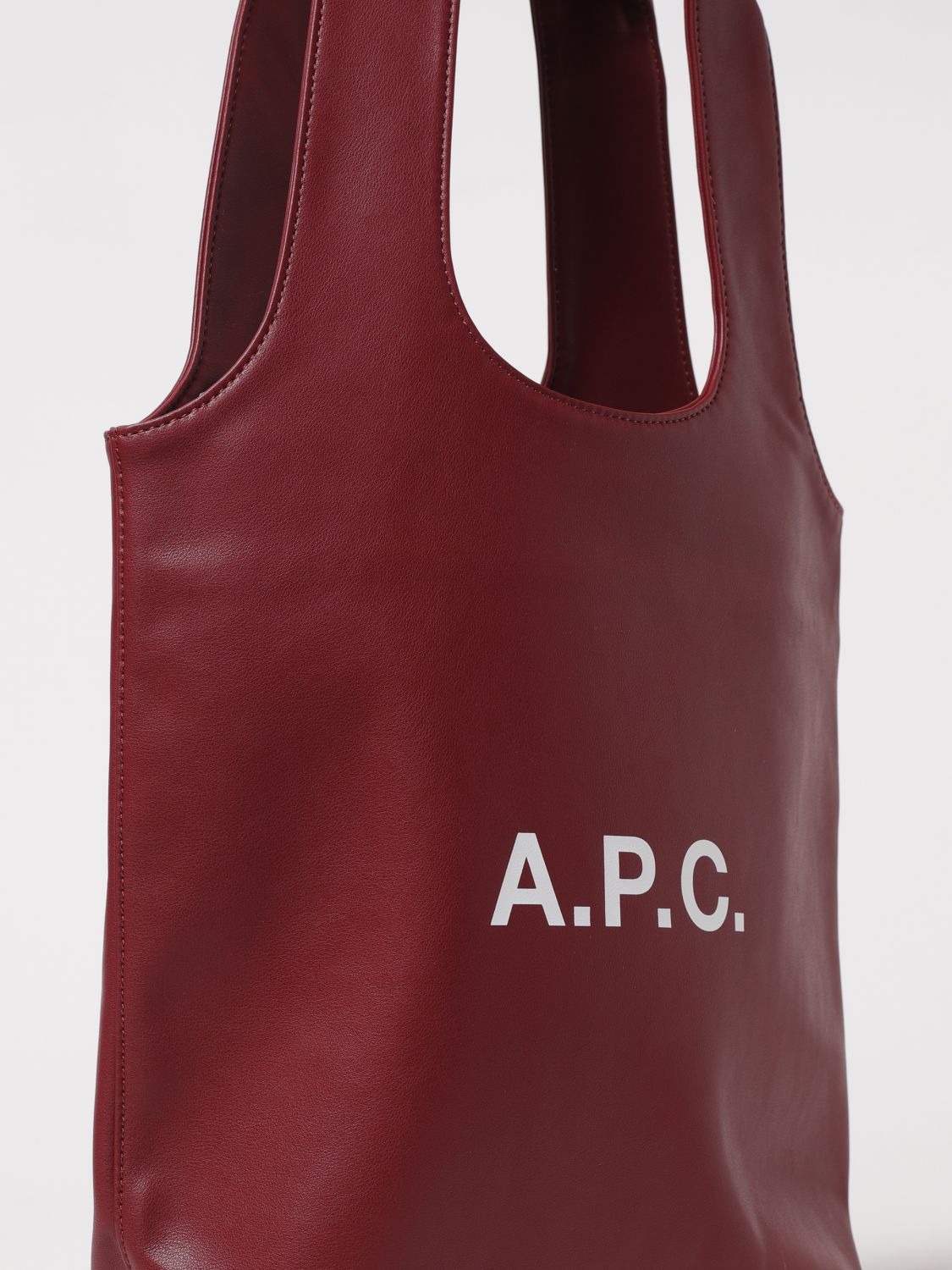 A.P.C. BORSE TOTE: Borsa Ninon A.P.C. in pelle sintetica , Vino - Img 3