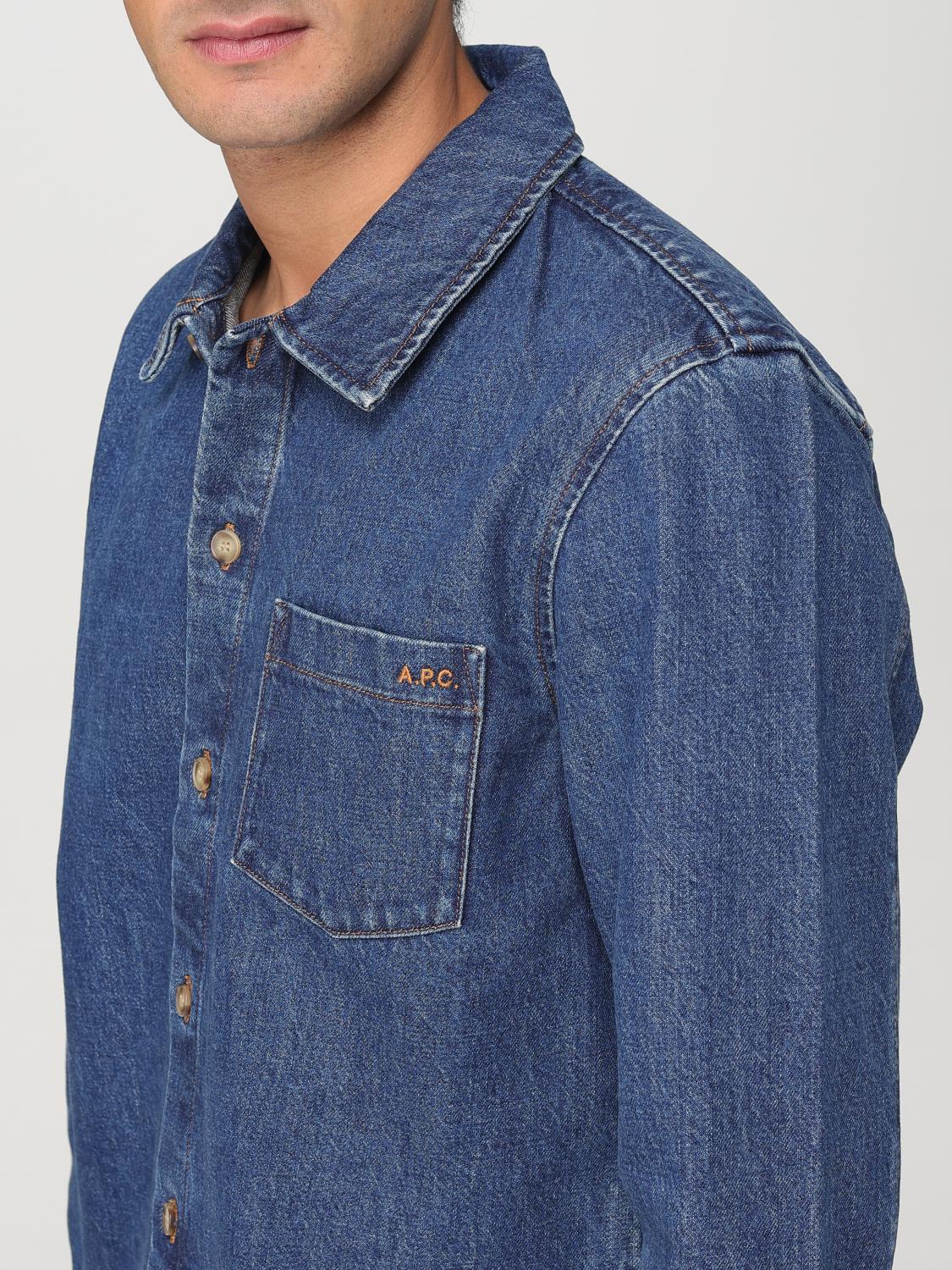 A.P.C. CAMISA: Camisa hombre A.P.C., Azul Oscuro - Img 4